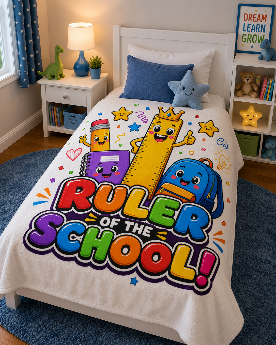 Ruler of the School Kids' Soft Polyester Blanket — Cute Back-to-School Throw