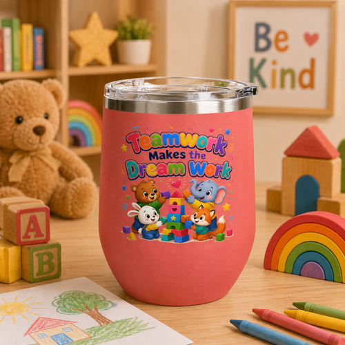 "Teamwork Makes the Dream Work" Kids Animal Stack 12oz