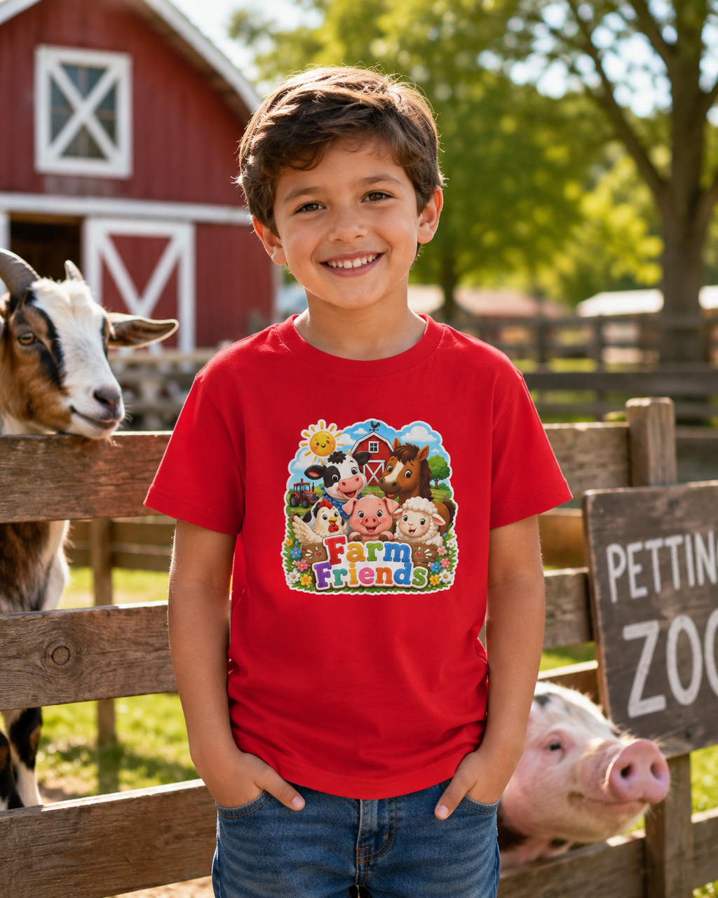 Kids Farm Friends T‑Shirt — Cute Barnyard Animals Graphic Tee