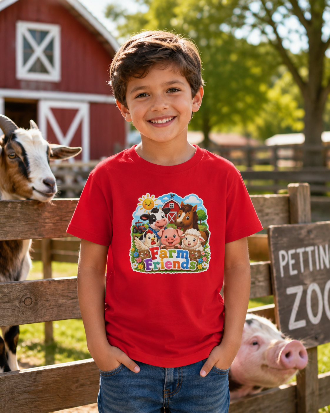 Kids Farm Friends T‑Shirt — Cute Barnyard Animals Graphic Tee