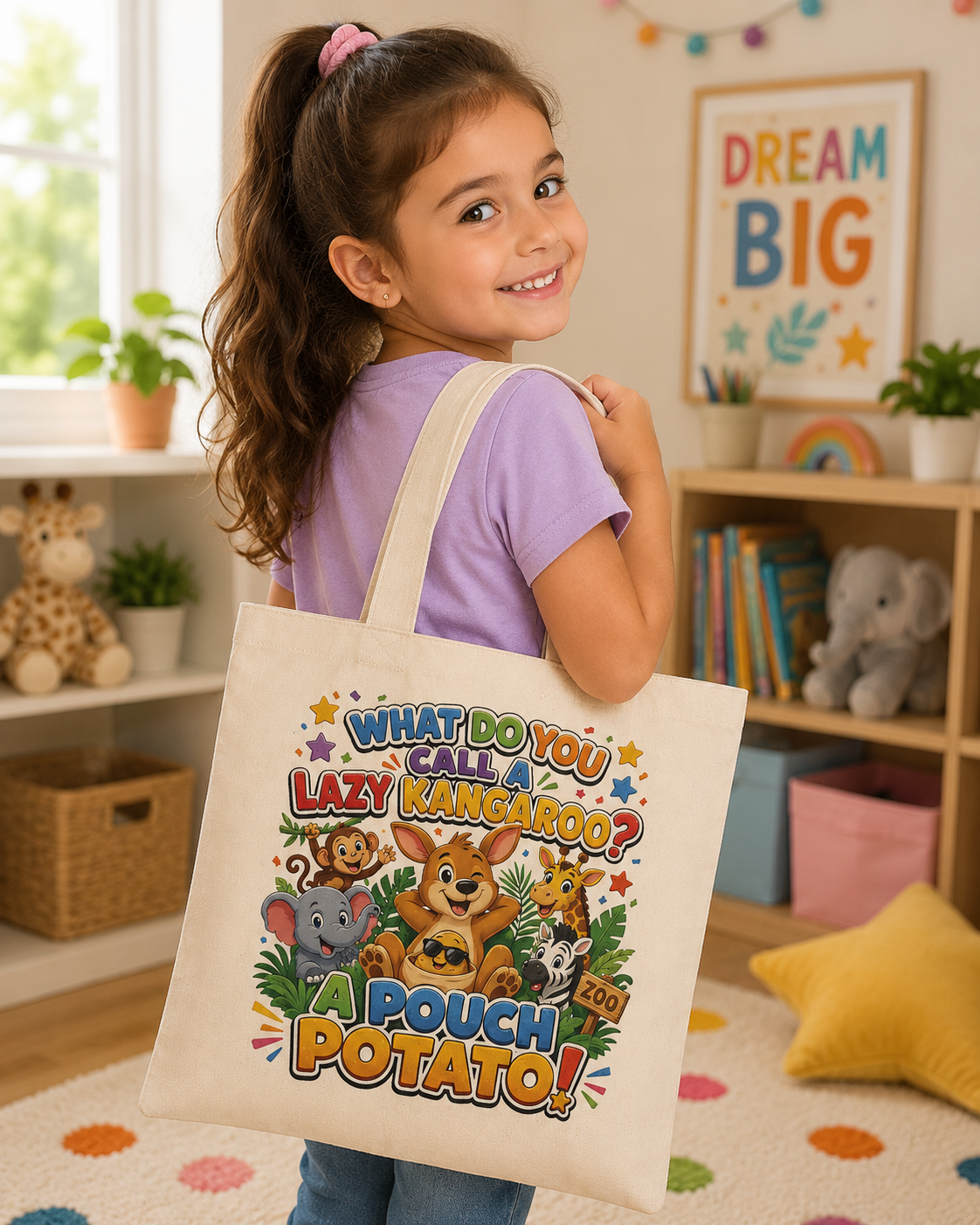 What Do You Call A Lazy Kangaroo? A Pouch Potato Tote Bag | Cute Animal Pun