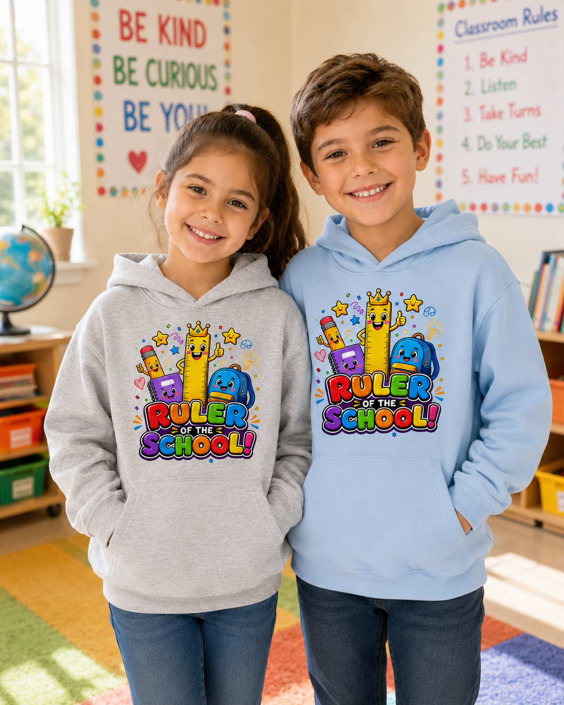 Ruler of the School Kids Hoodie — Cute Back-to-School Graphic Pullover
