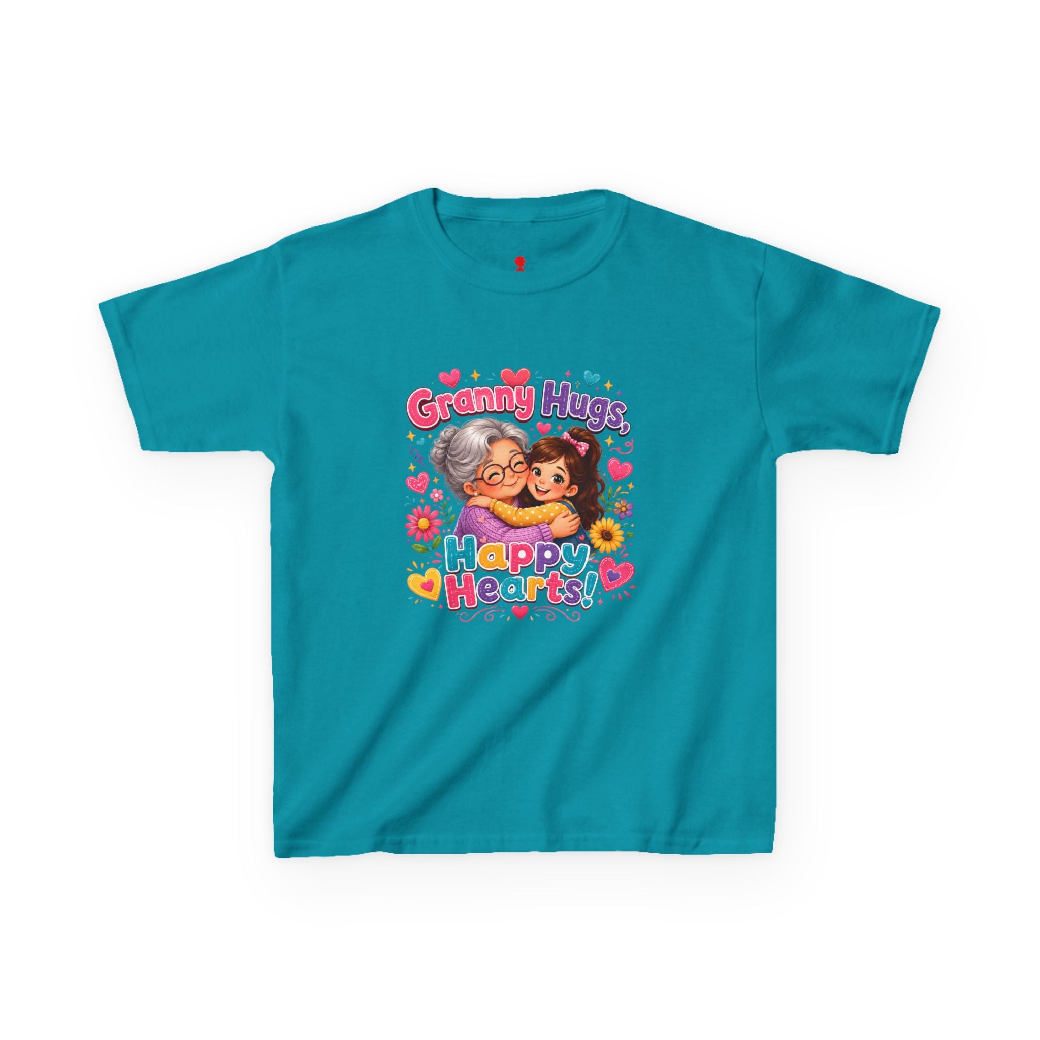Granny Hugs Happy Hearts Tee | Grandma Grandchild Cute Illustration