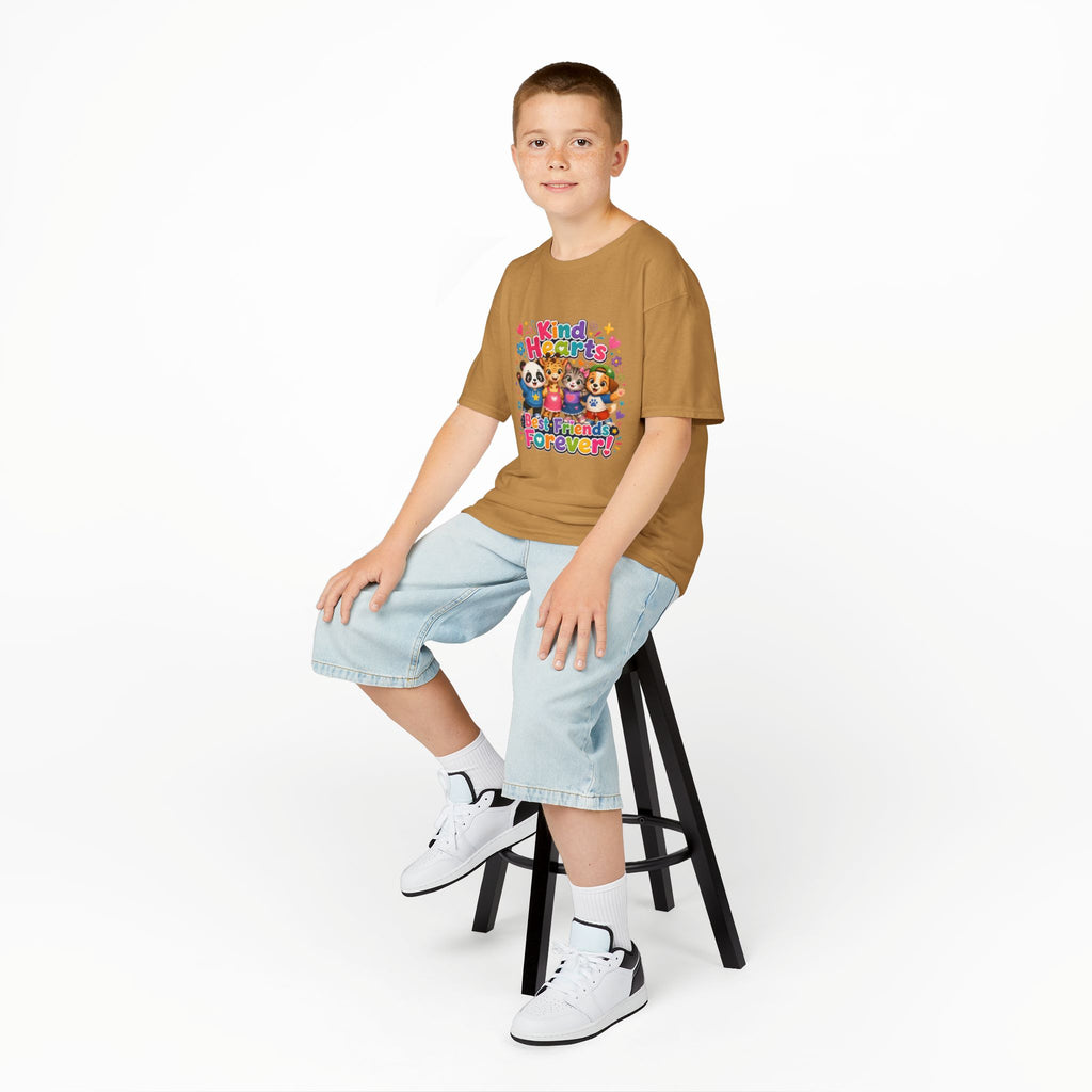 Kids Tee — "Kind Hearts Best Friends Forever" Colorful Cartoon Animals