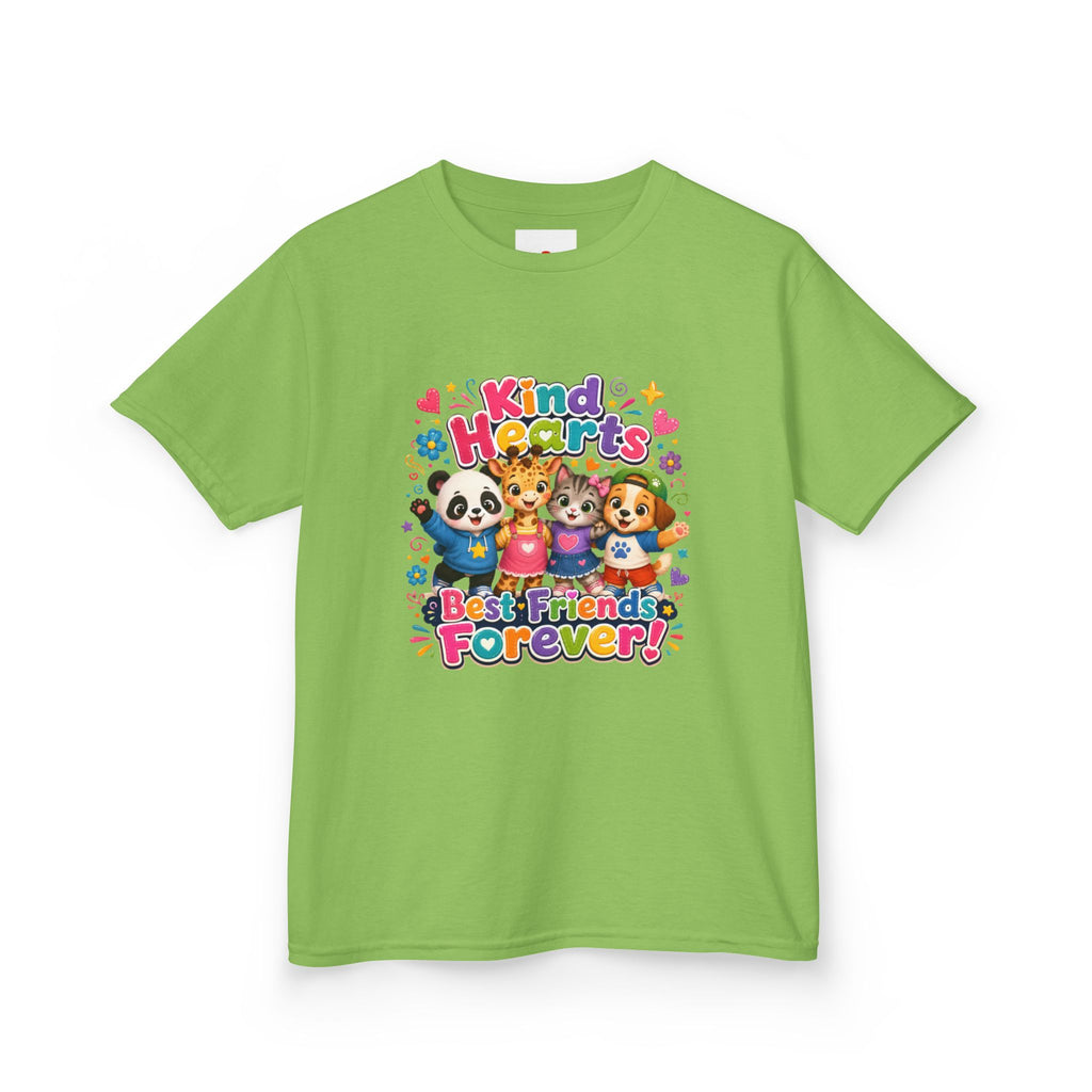 Kids Tee — "Kind Hearts Best Friends Forever" Colorful Cartoon Animals