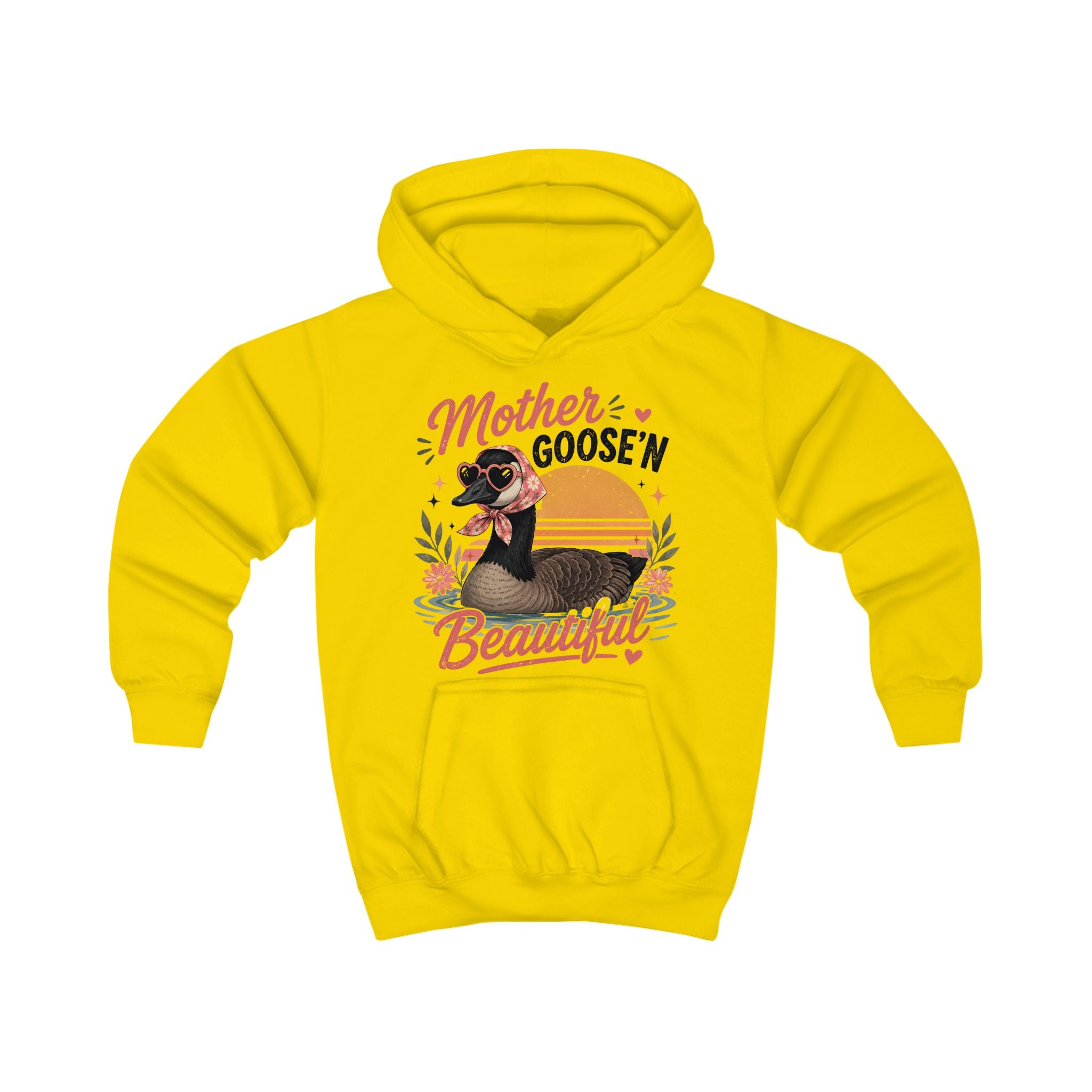 Kids Hoodie - "Mother Goose'n Beautiful" Cute Goose Graphic Hoodie for Girls & Boys