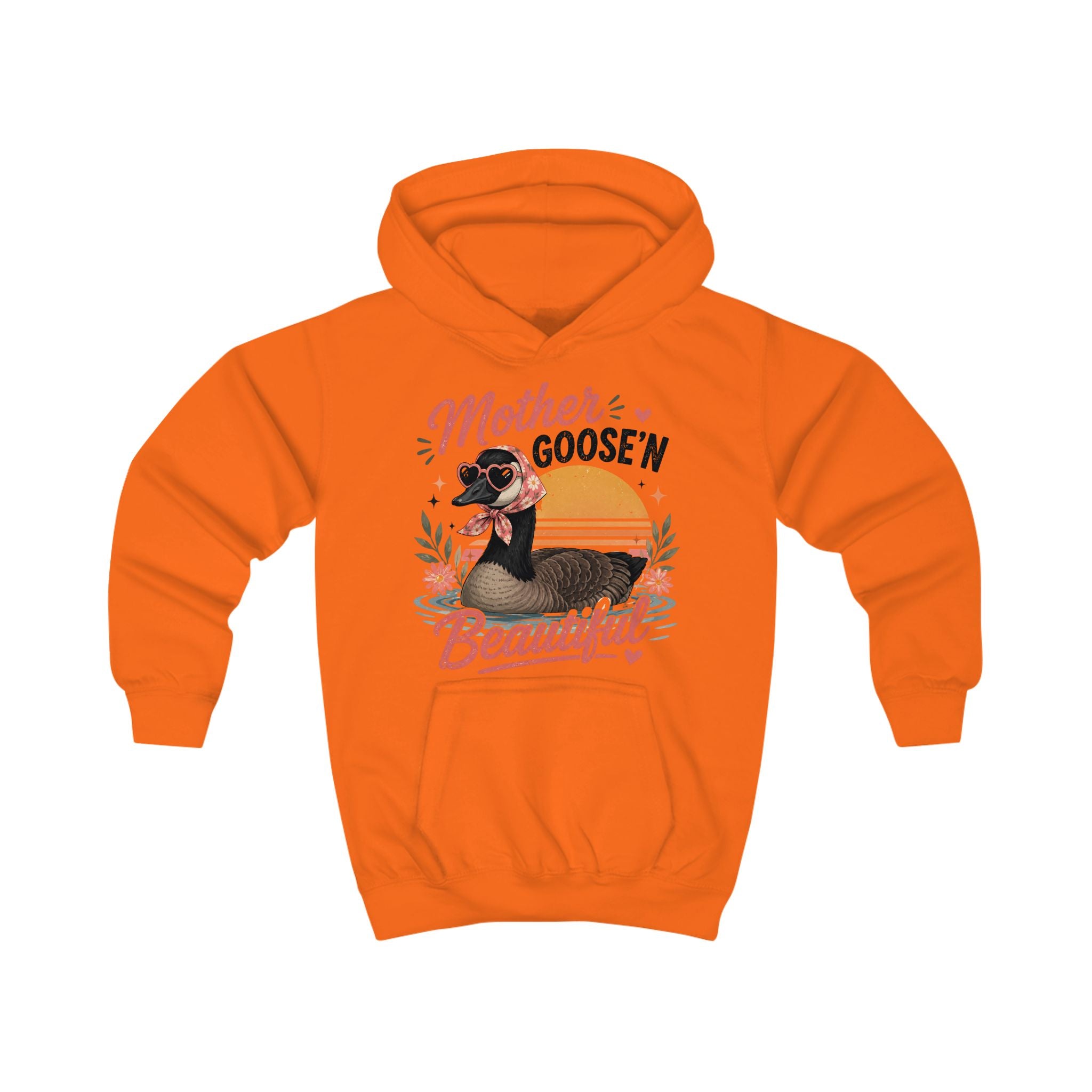 Kids Hoodie - "Mother Goose'n Beautiful" Cute Goose Graphic Hoodie for Girls & Boys
