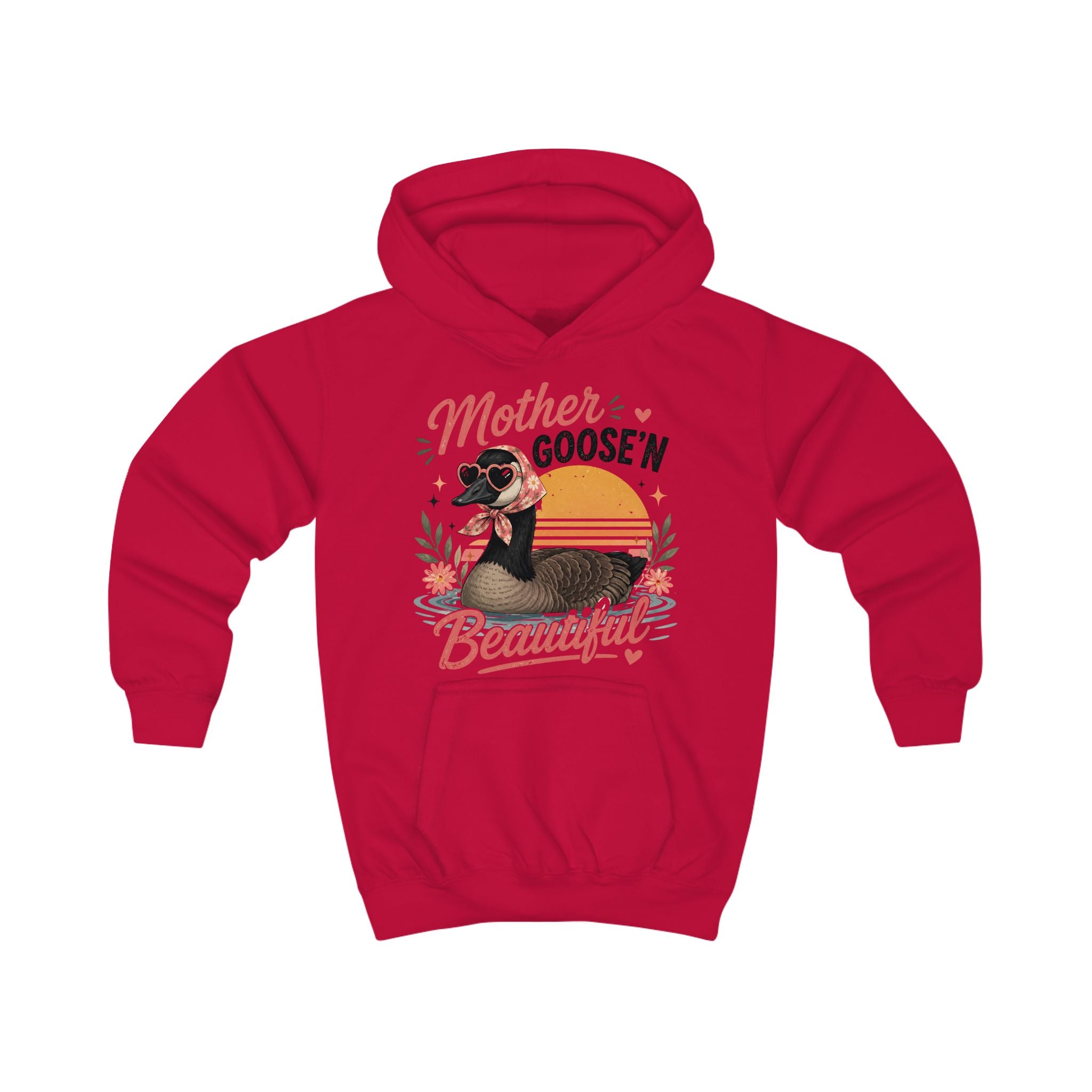 Kids Hoodie - "Mother Goose'n Beautiful" Cute Goose Graphic Hoodie for Girls & Boys