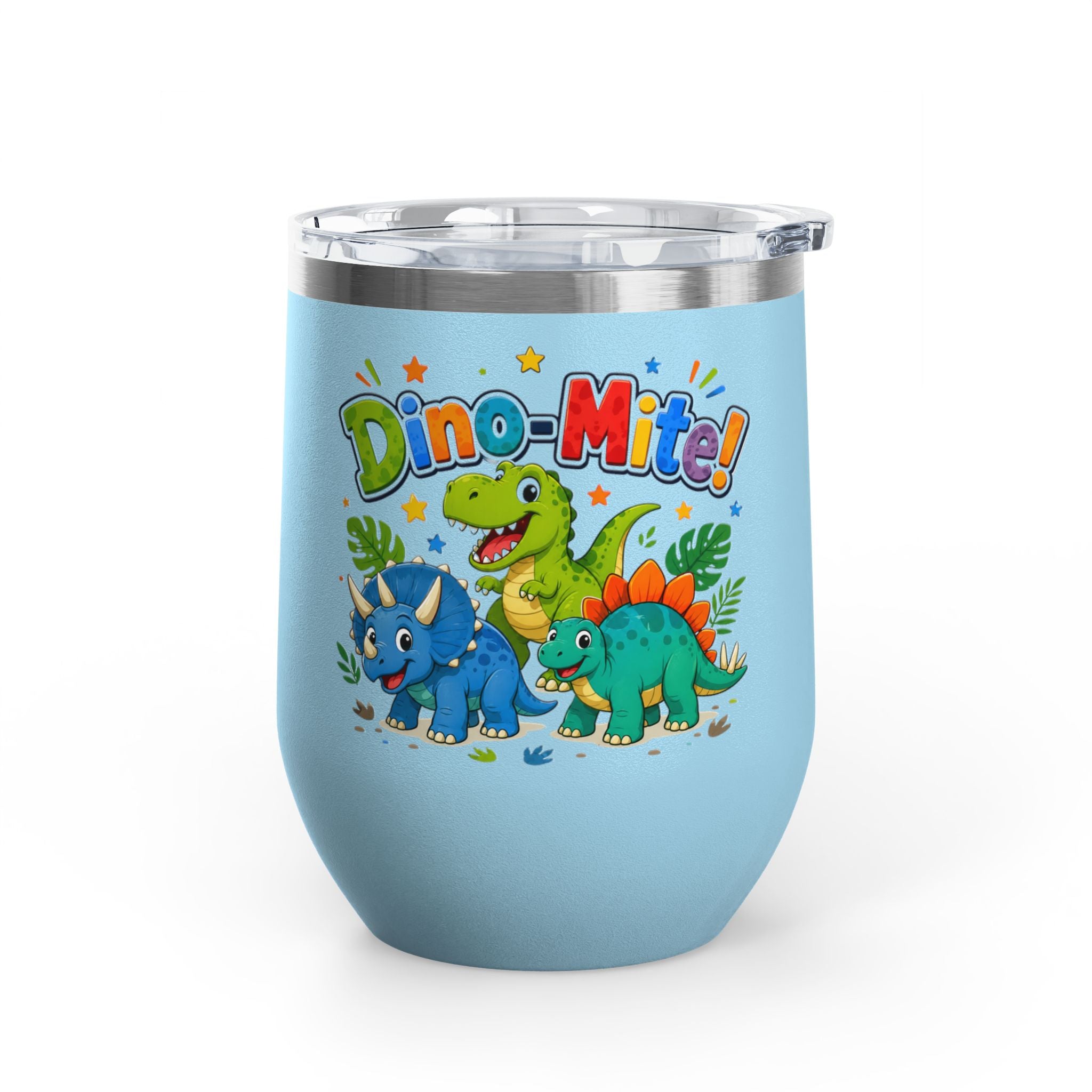 "Dino-Mite!" Cute Kids Dinosaur 12oz Insulated Tumbler