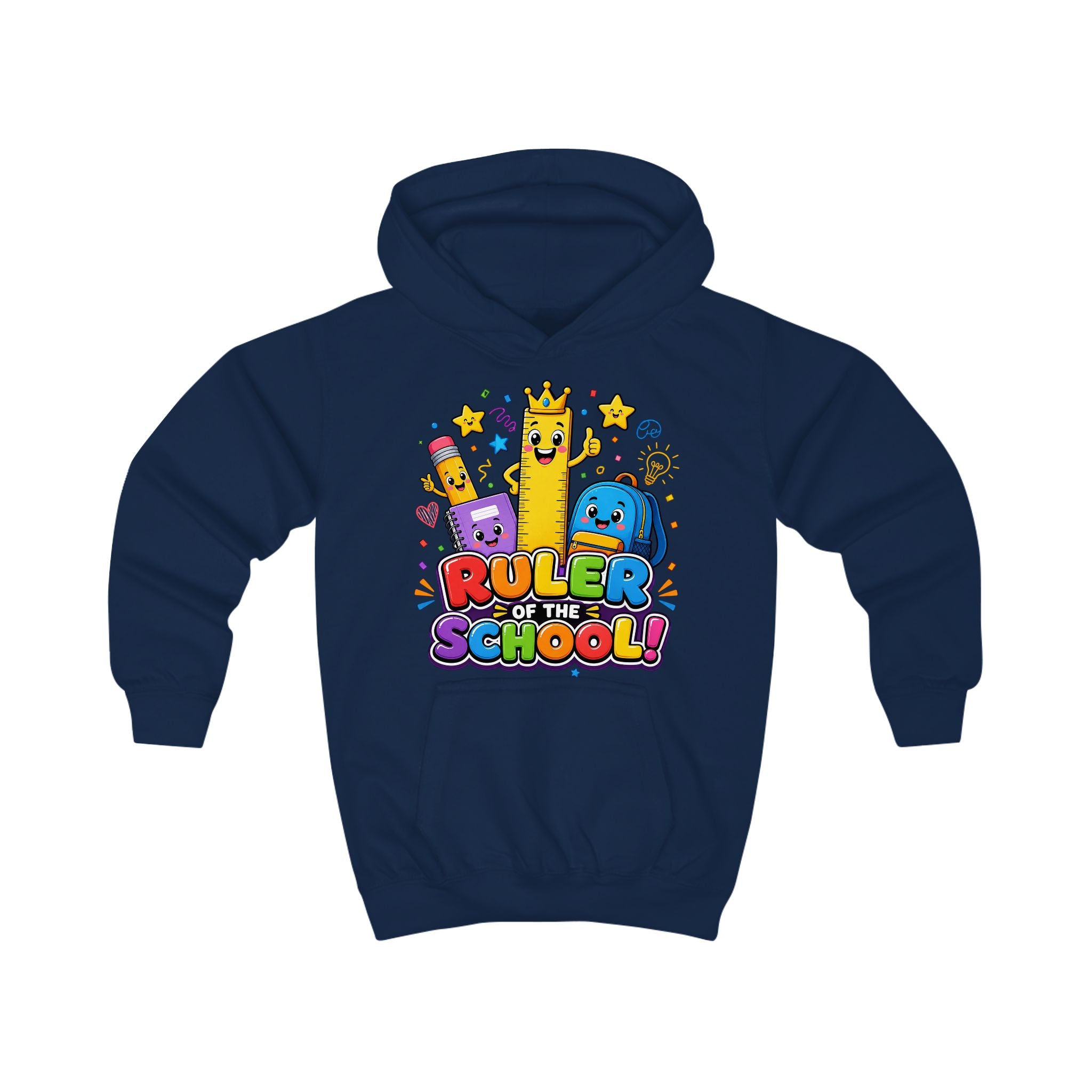 Ruler of the School Kids Hoodie | Cute Pencil Character School Supplies