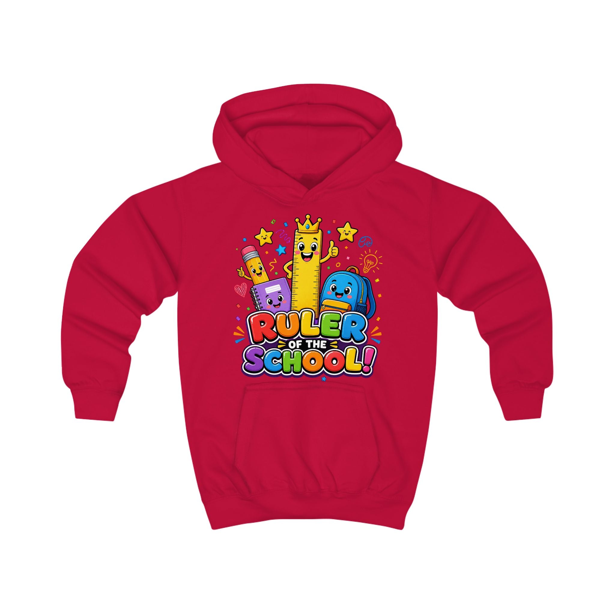 Ruler of the School Kids Hoodie | Cute Pencil Character School Supplies
