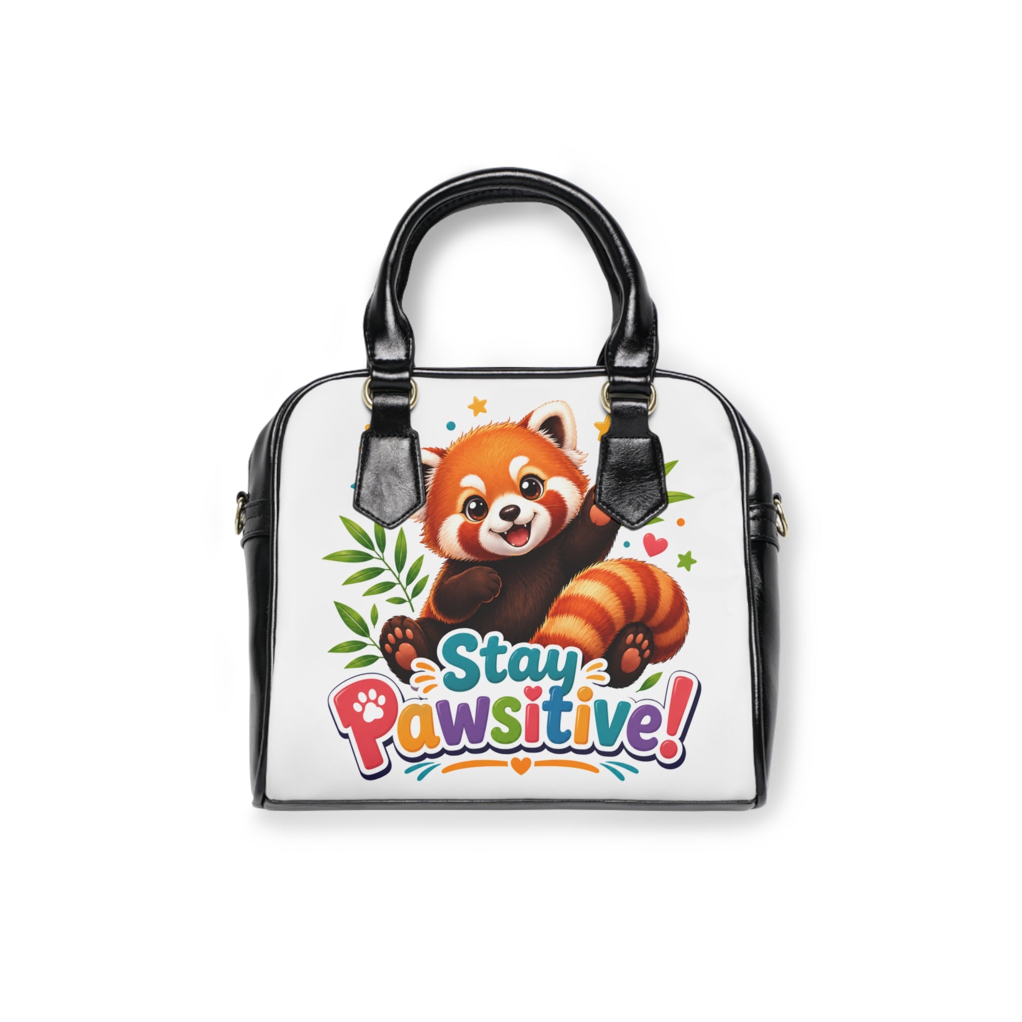 Stay Pawsitive Red Panda Shoulder Handbag | Cute Animal Print