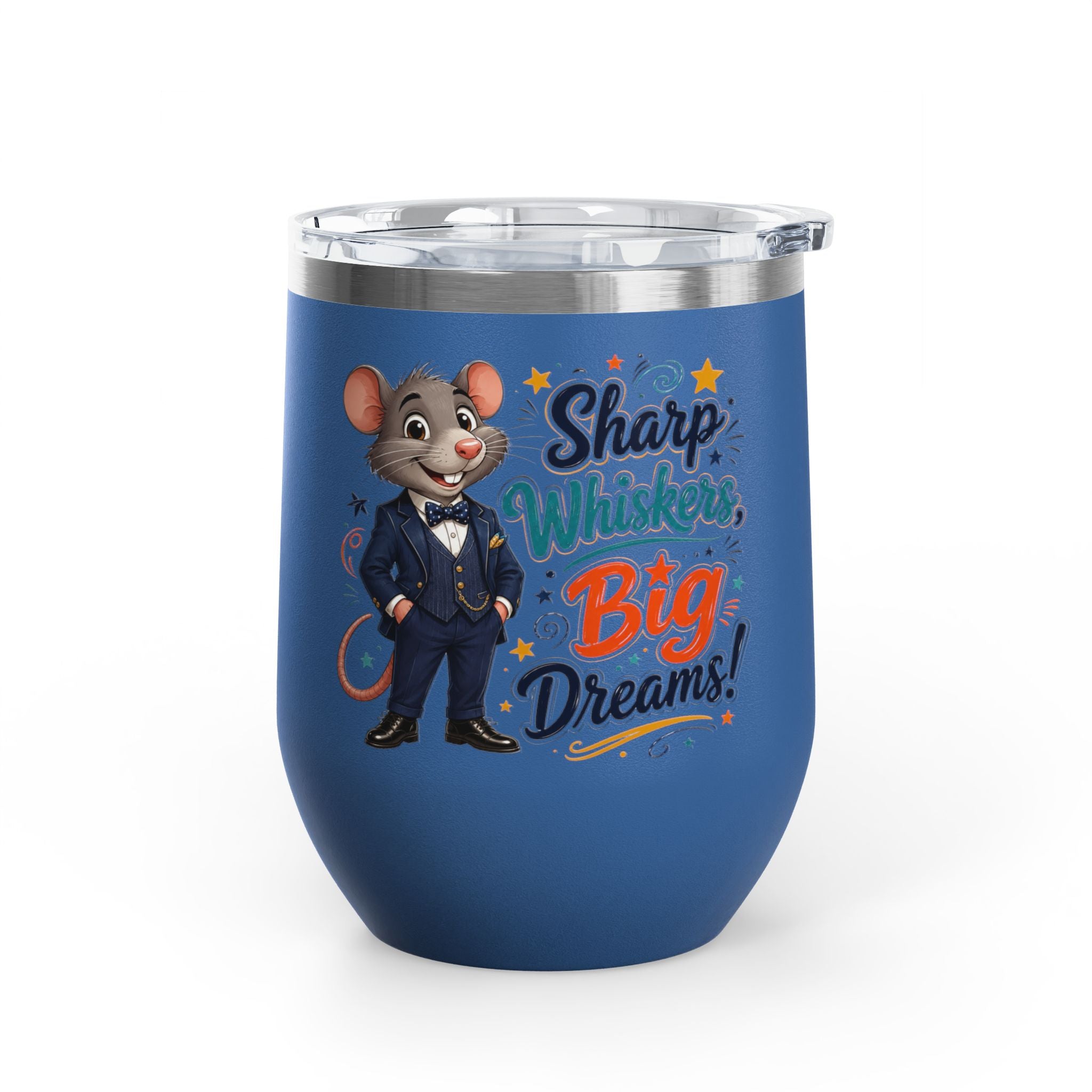 "Sharp Whiskers, Big Dreams" Mouse Design, 12oz Insulated