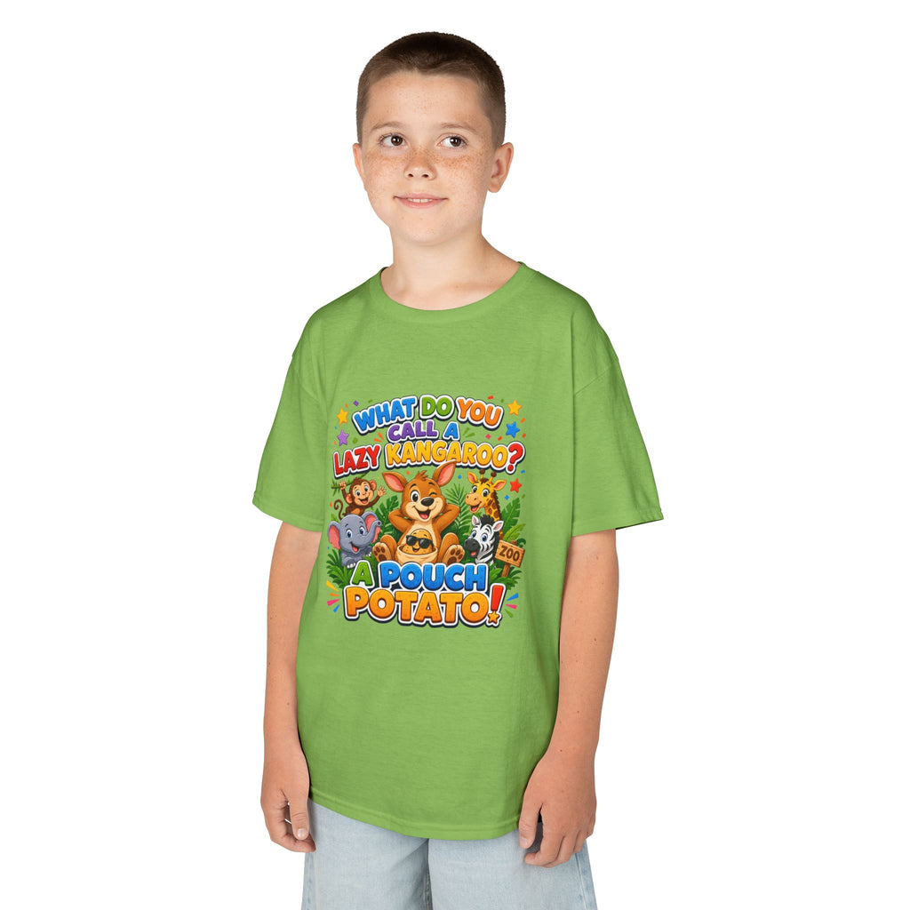 Lazy Kangaroo Pouch Potato Kids T-Shirt | Cute Animal Nursery Tee