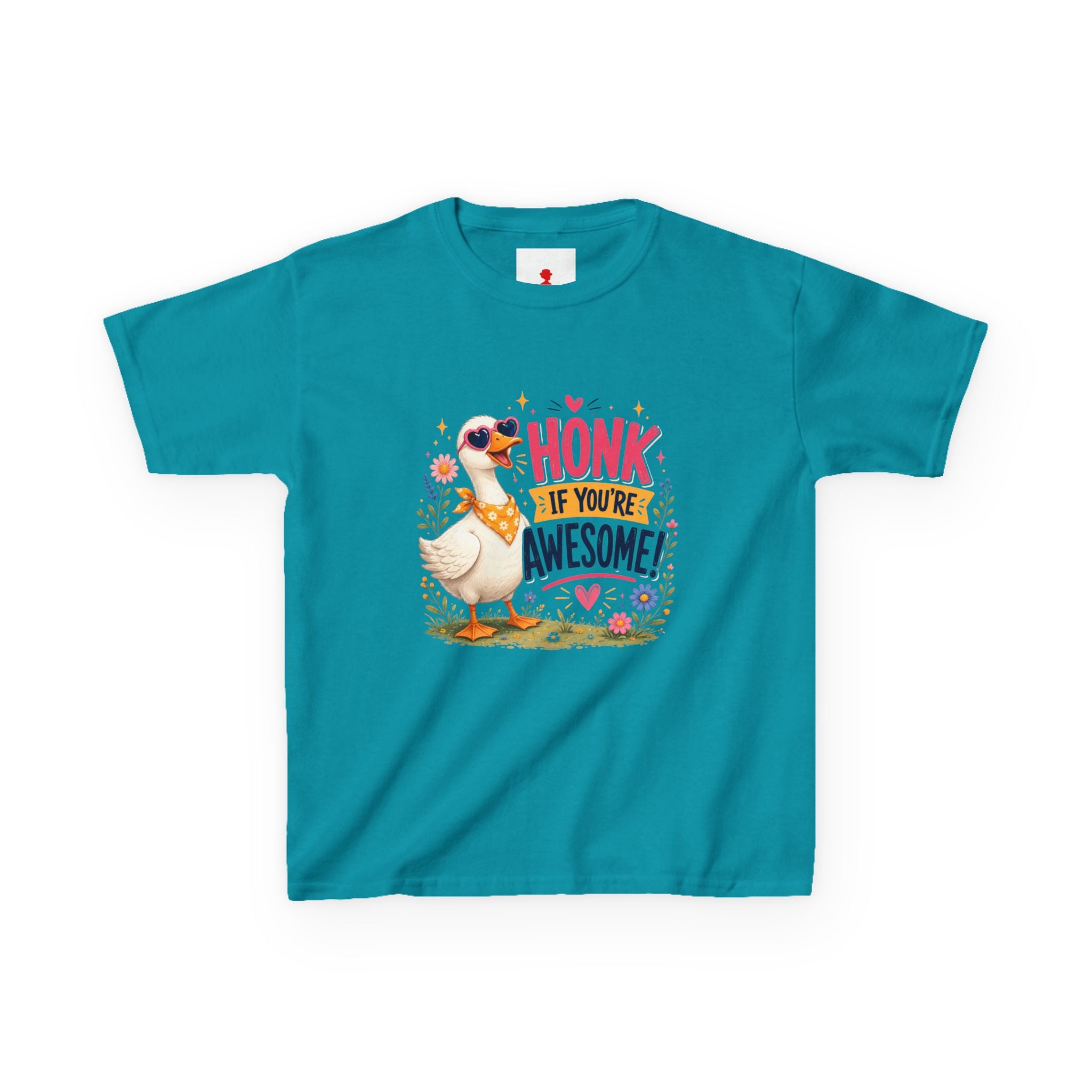 Kids Tee — "Honk If You're Awesome!" Cute Goose Graphic Shirt