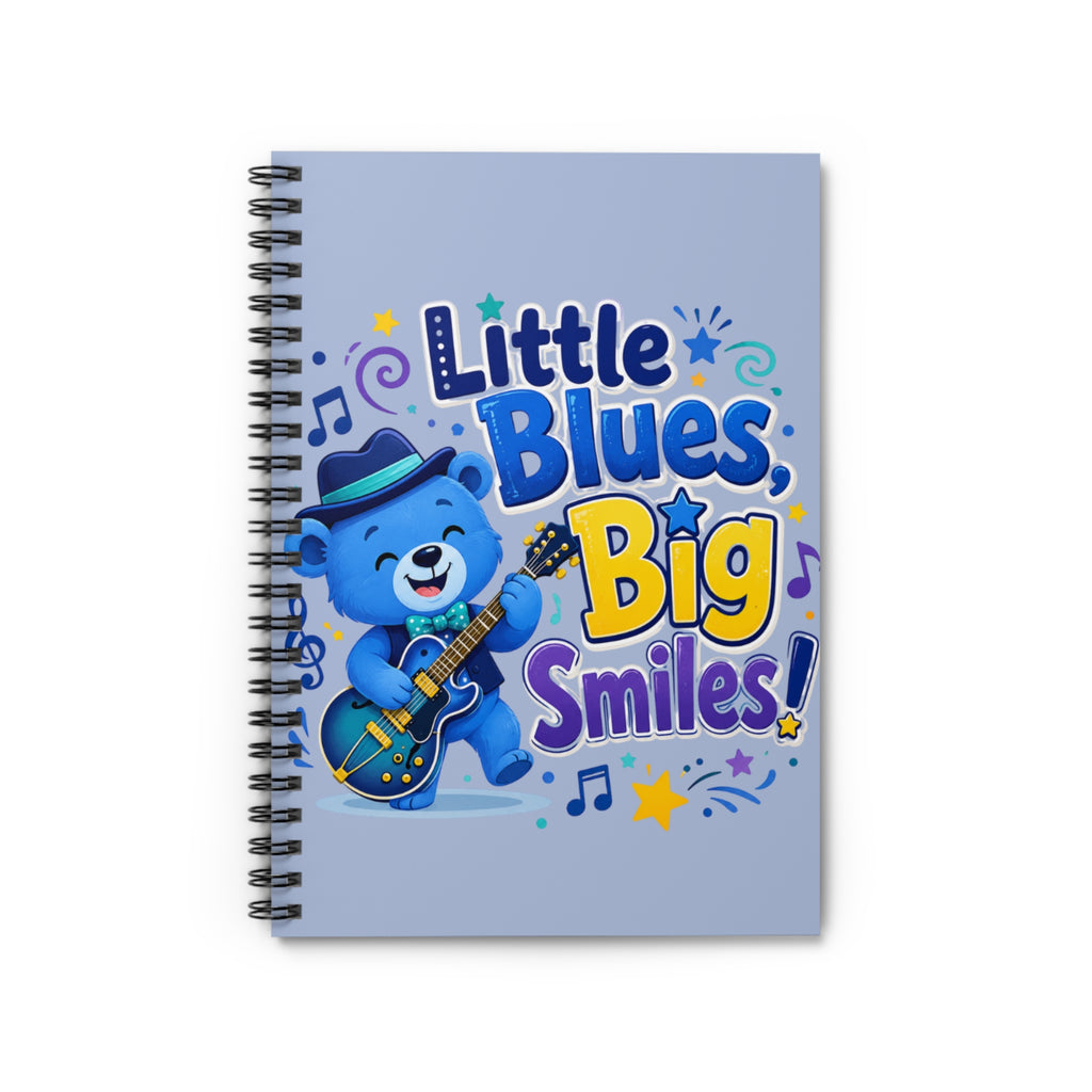 Notebook — "Little Blues, Big Smiles" Cute Blue Bear Guitar Journal