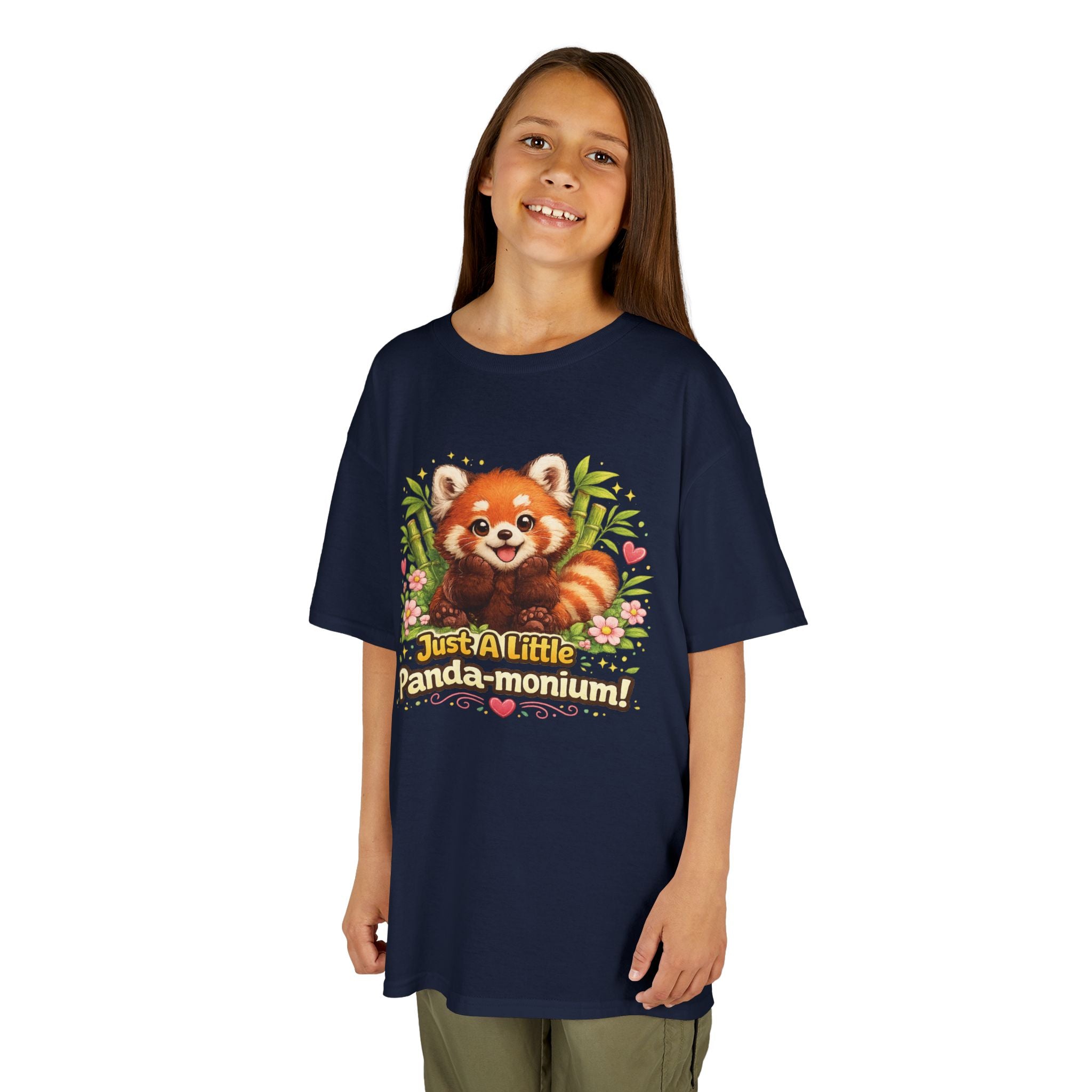 Red Panda Illustration Kids T-Shirt | "Just A Little Panda-monium"