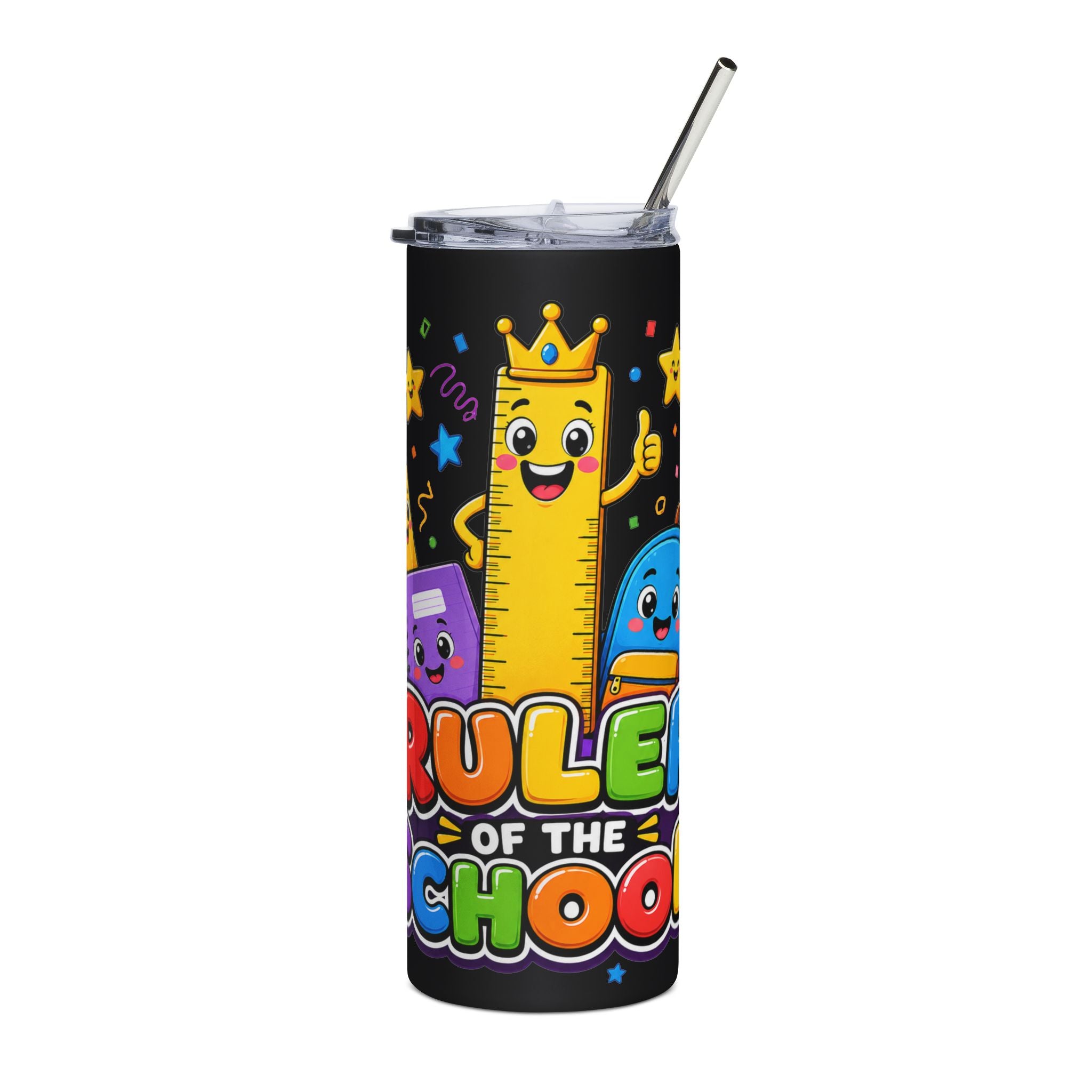 Rules of the School colorful school supplies Tumbler | 20oz stainless steel