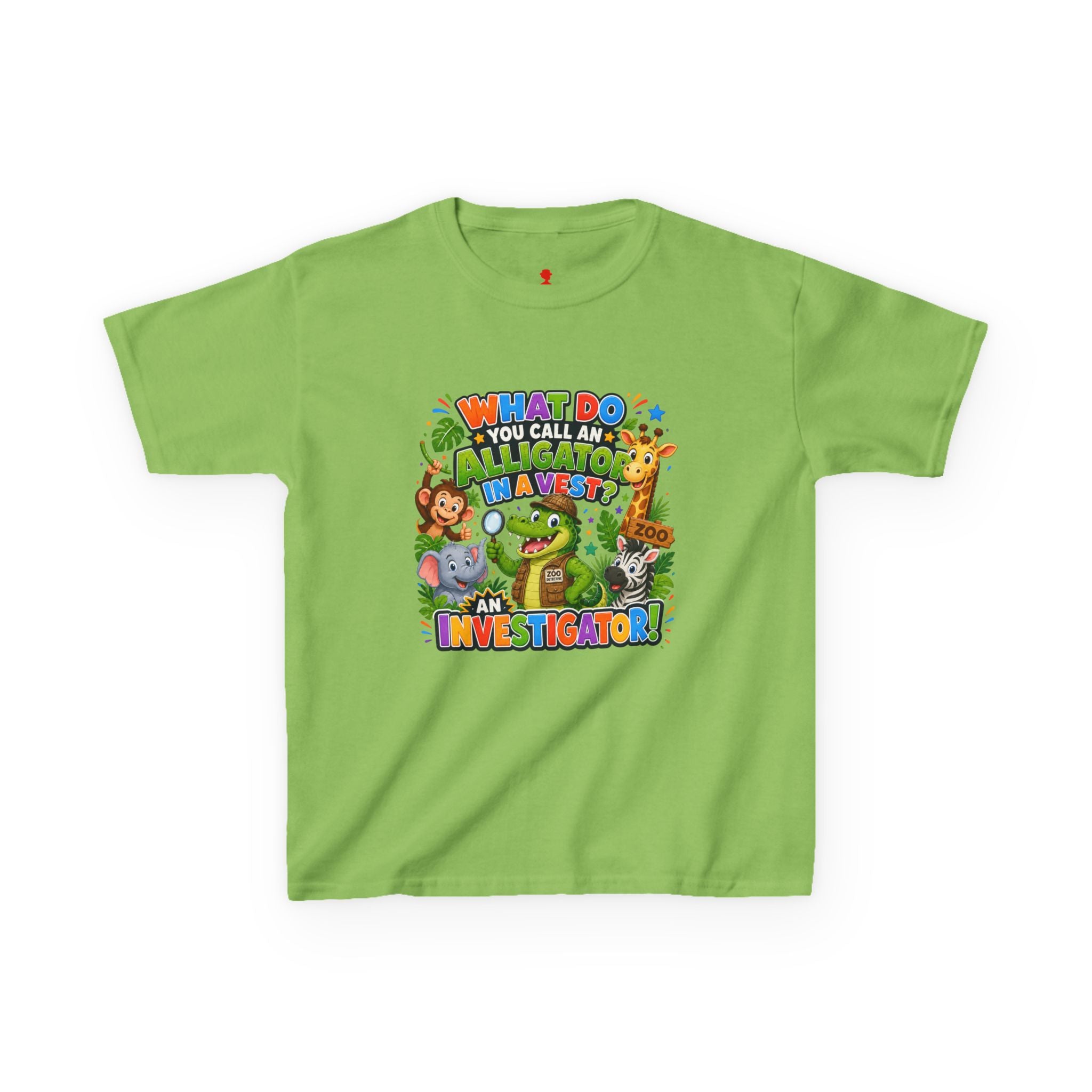 What Do You Call An Alligator? Investigator Kids T-Shirt | Cute Jungle Animals Puzzle