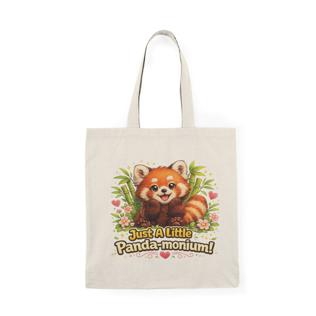 Red Panda Illustration Natural Tote Bag | Just a Little Panda-monium!