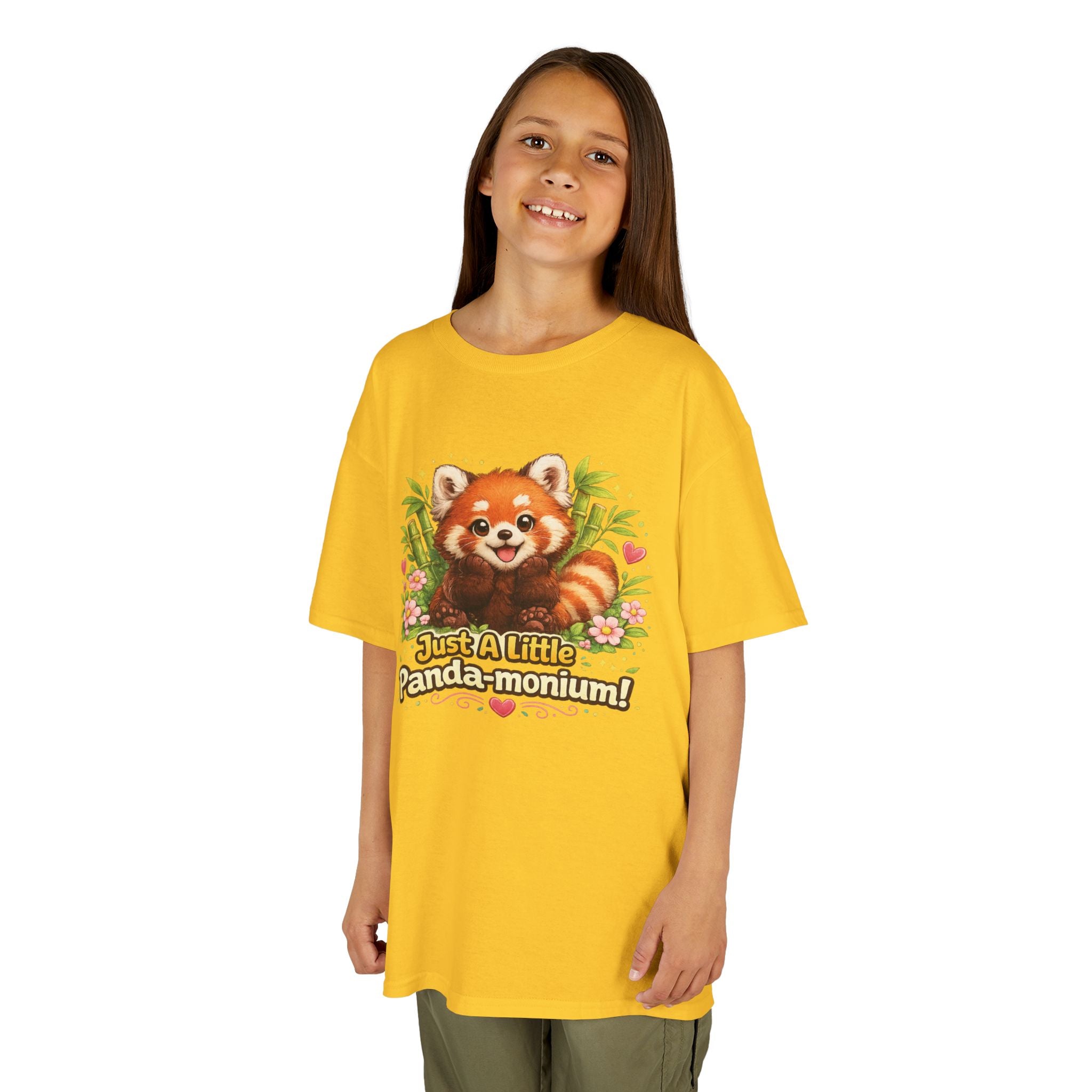 Red Panda Illustration Kids T-Shirt | "Just A Little Panda-monium"