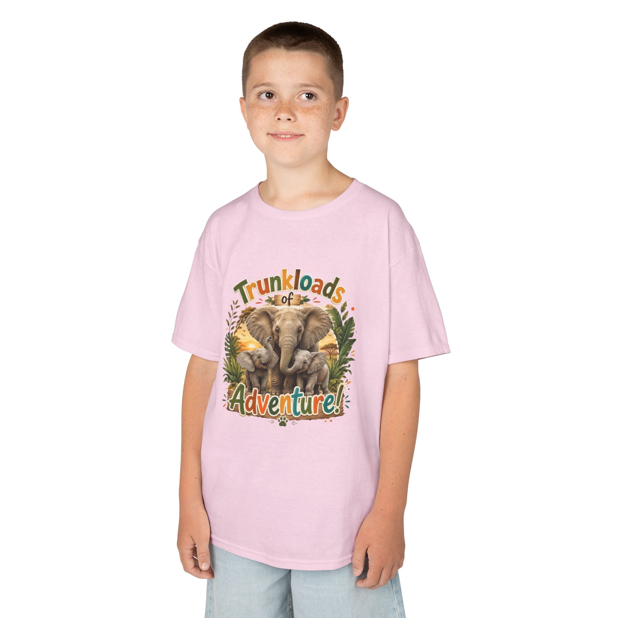 Kids Tee - "Trunkloads of Adventure" Elephant Graphic