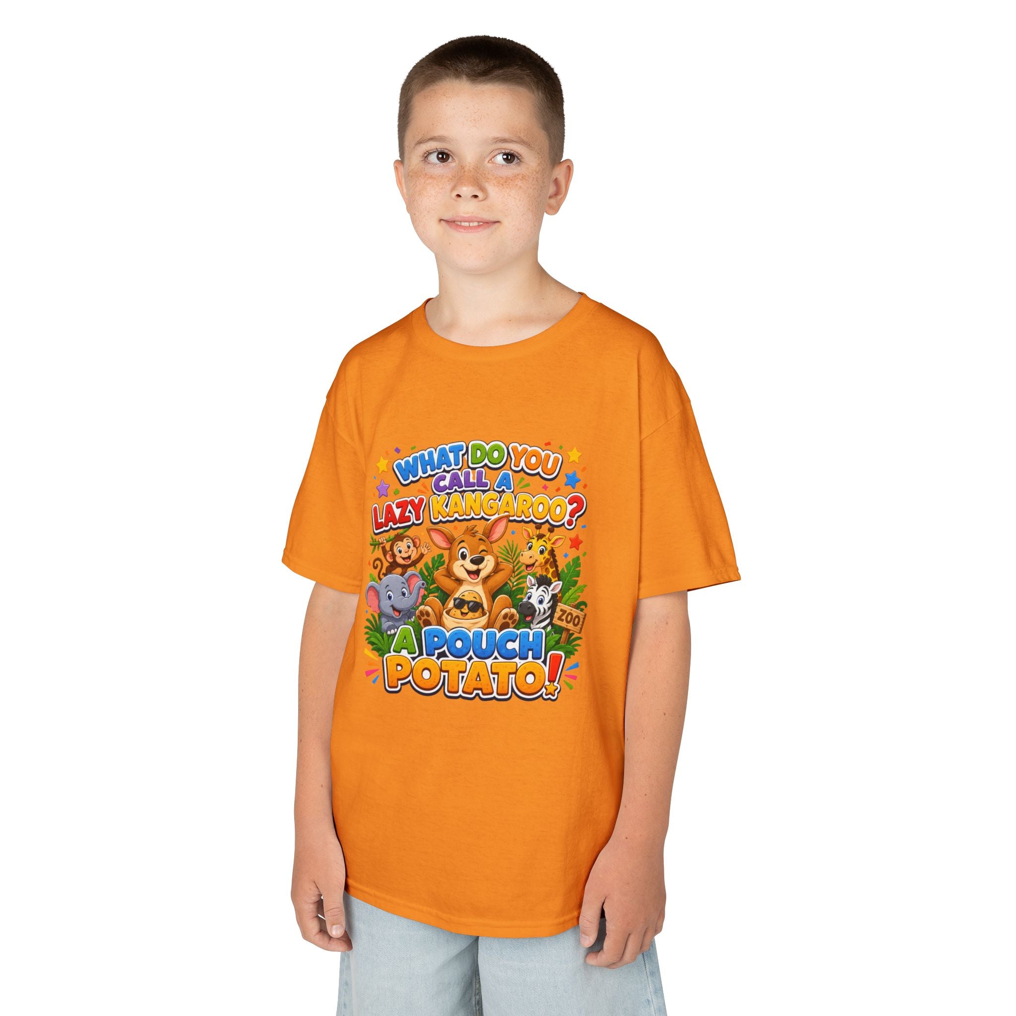 Lazy Kangaroo Pouch Potato Kids T-Shirt | Cute Animal Nursery Tee