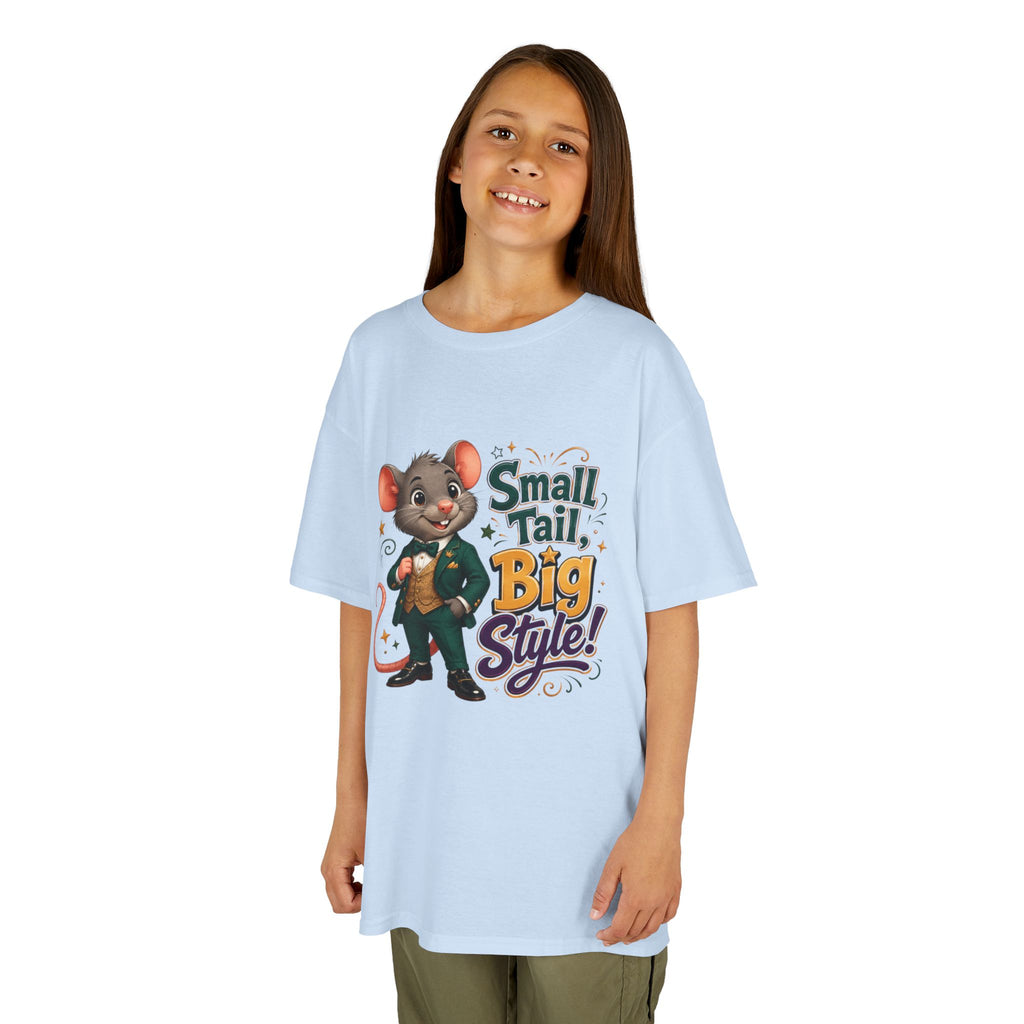 Kids T-Shirt — “Small Tail, Big Style!” Cartoon Mouse Graphic Tee