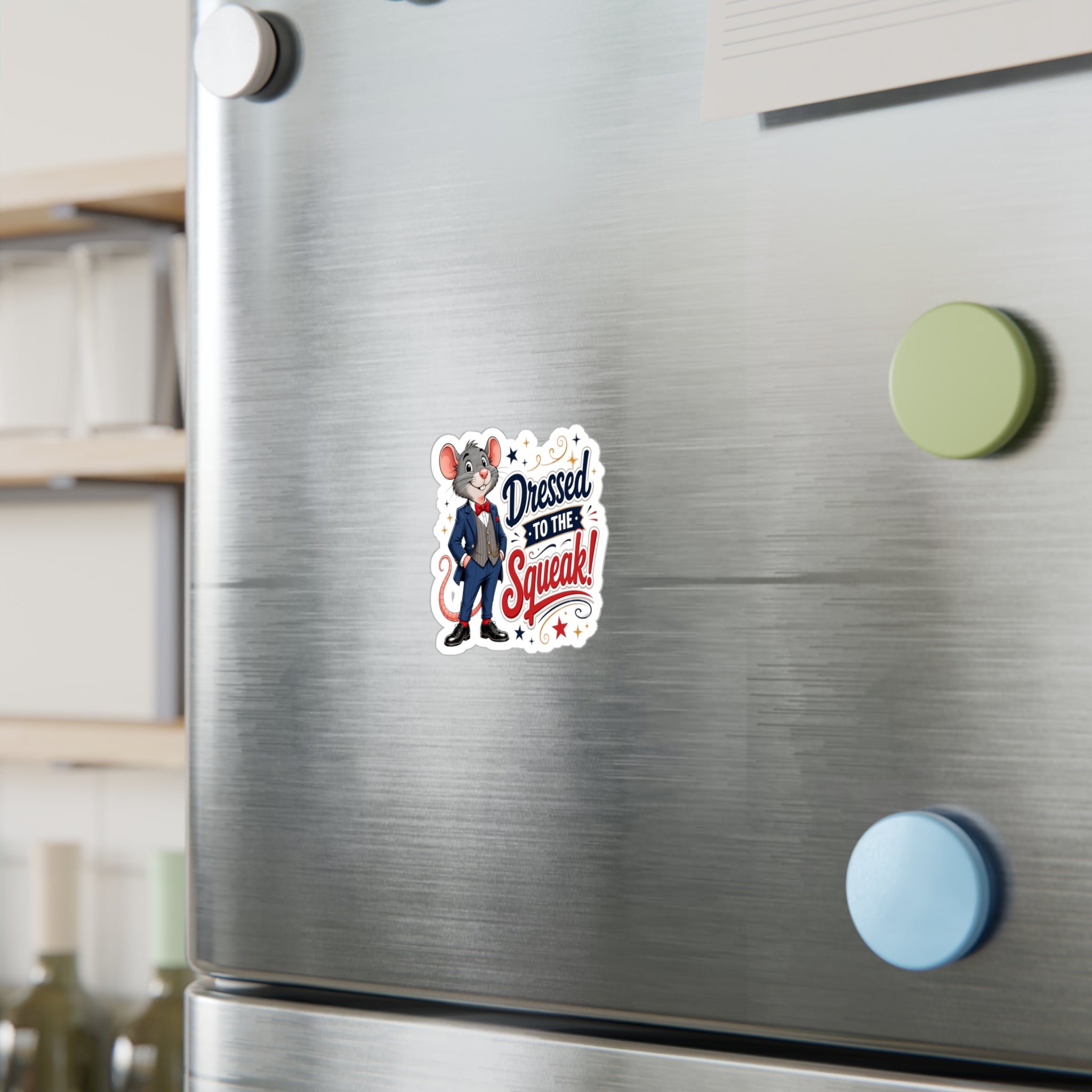 Dressed to the Squeak! Mouse Vinyl Sticker — Cute Dapper Character Kiss-Cut Decal