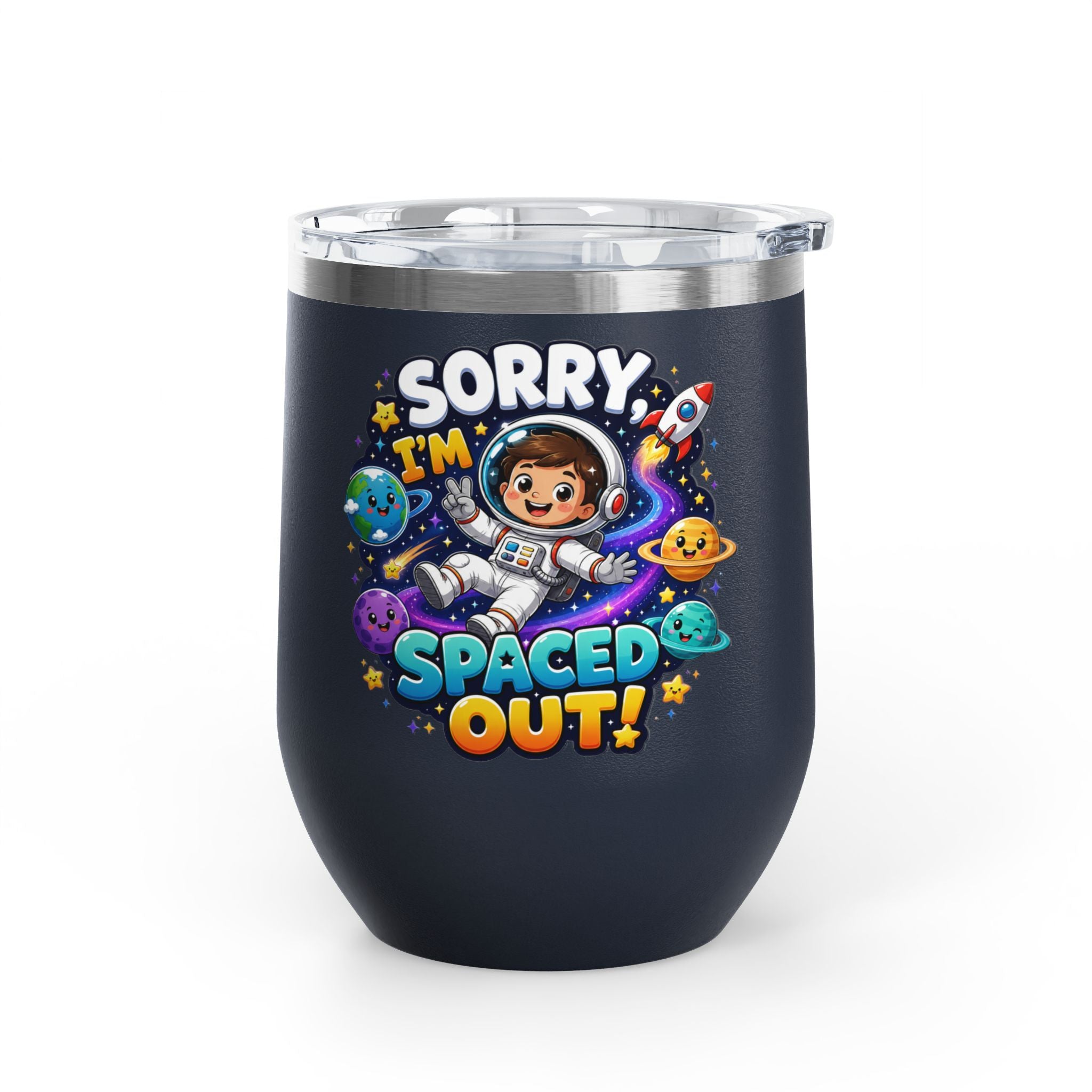Spaced Out  — 12oz Insulated Space-themed Travel Cup