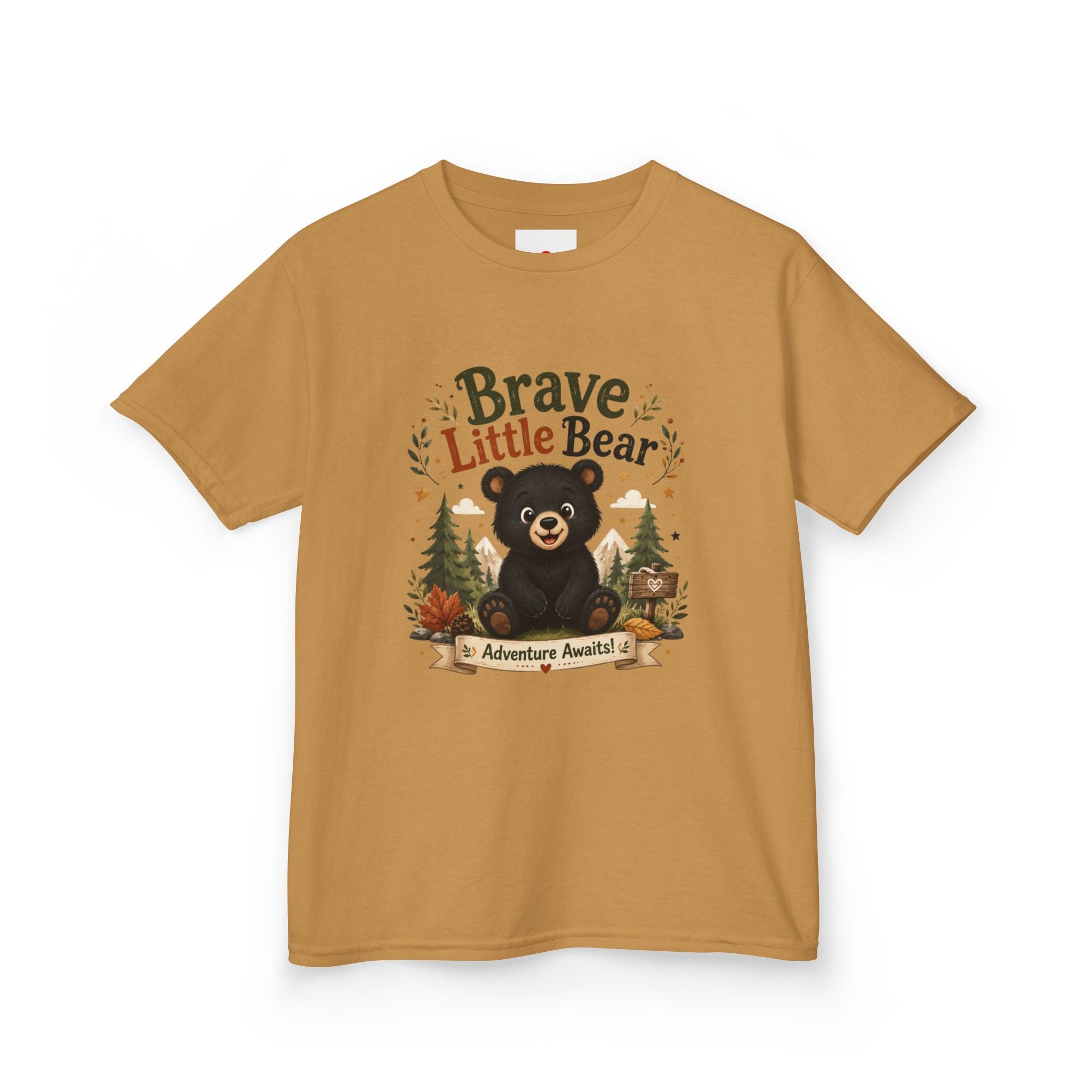 Kids Tee — "Brave Little Bear" Adventure Graphic Shirt