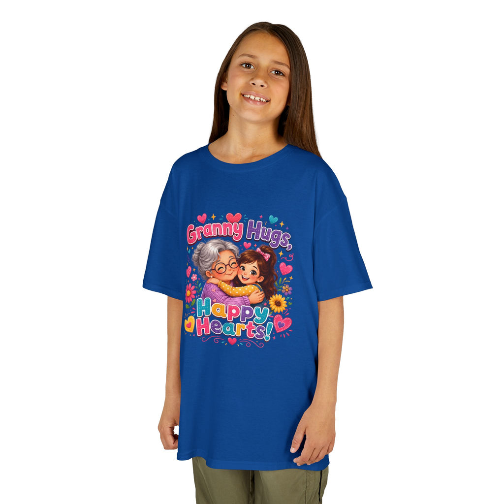 Granny Hugs Happy Hearts Tee | Grandma Grandchild Cute Illustration
