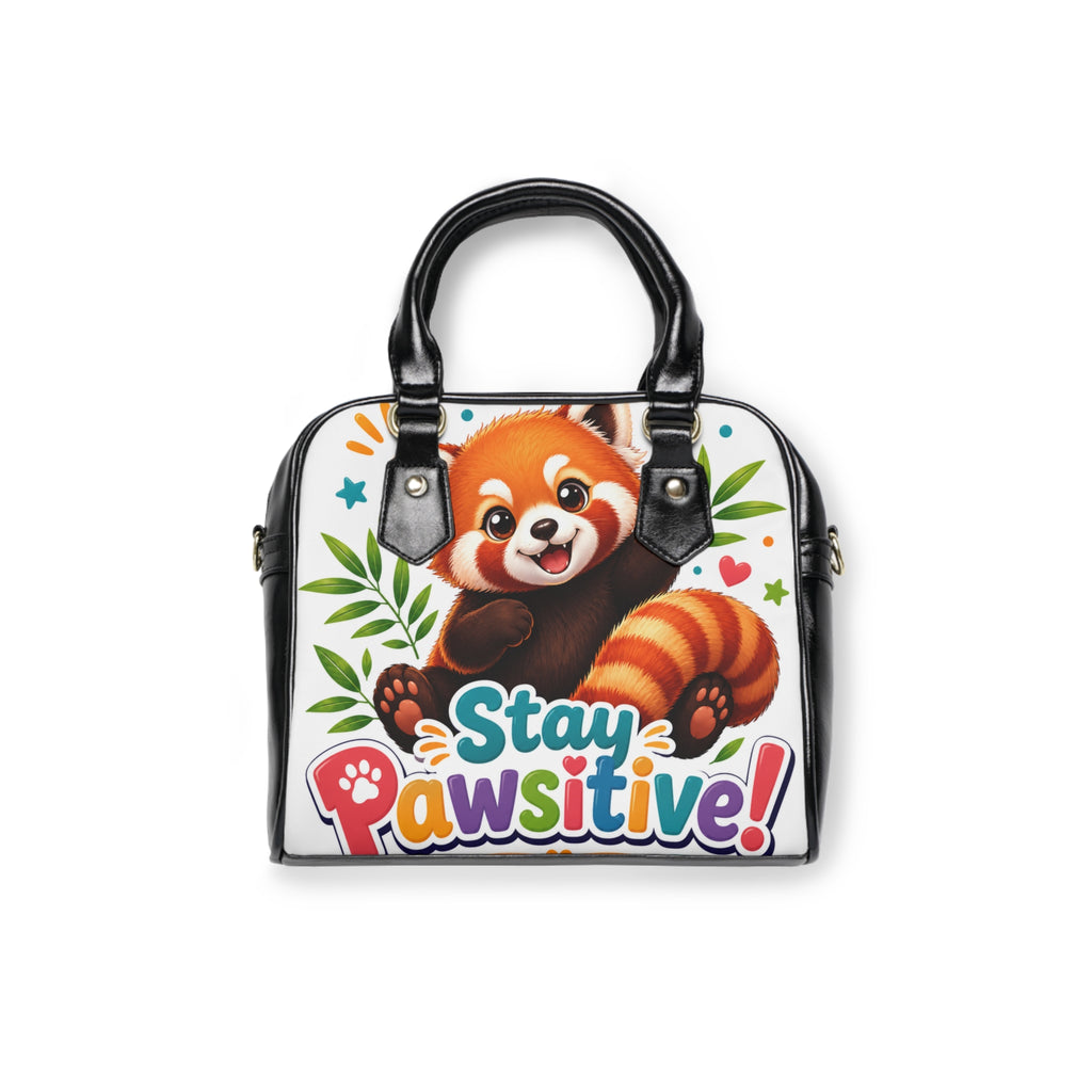 Stay Pawsitive Red Panda Shoulder Handbag — Cute Animal Tote for Women & Kids