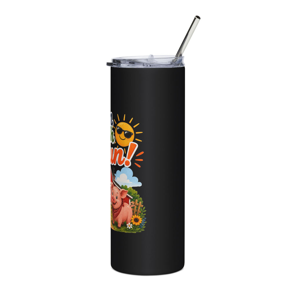 Farm Fresh Fun 20oz Stainless Steel Tumbler — Cute Cow & Pig Farm Design