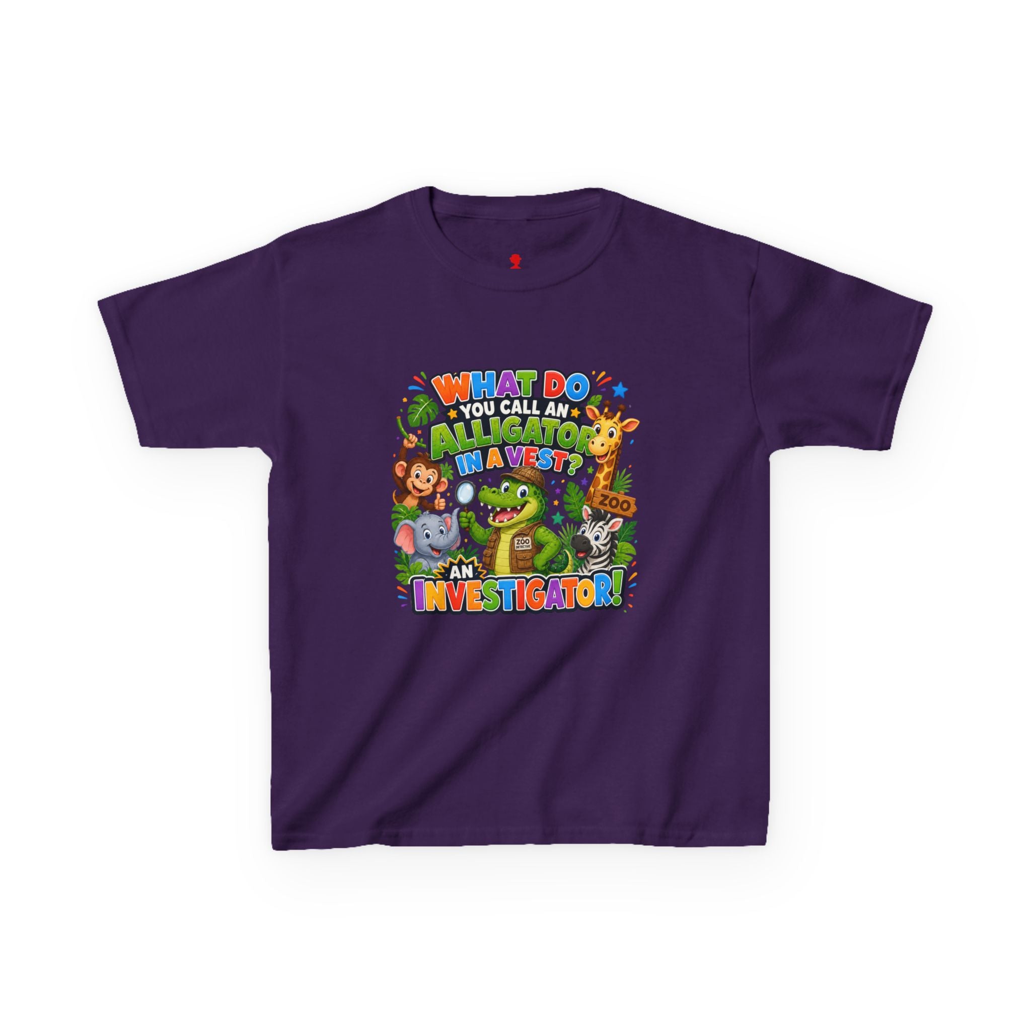 What Do You Call An Alligator? Investigator Kids T-Shirt | Cute Jungle Animals Puzzle