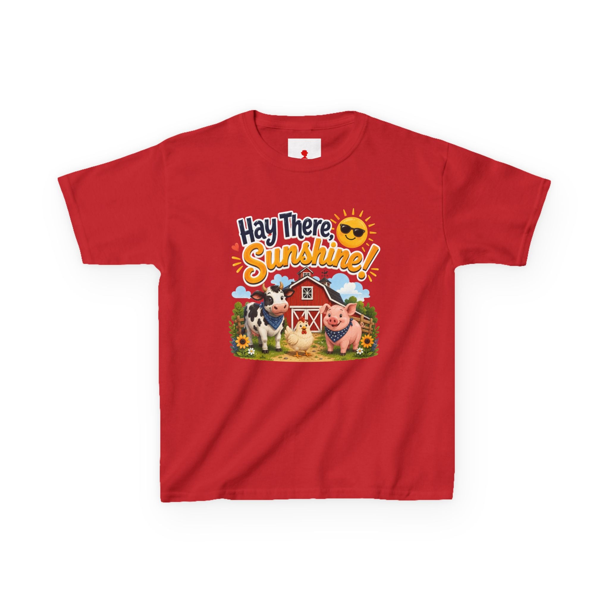 Kids Tee — "Hay There, Sunshine!" Farm Animal Graphic