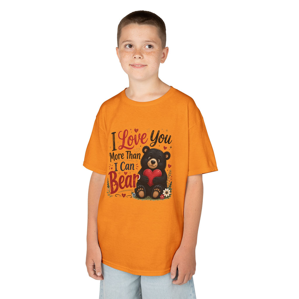 Kids T-Shirt - "I Love You More Than I Can Bear" Cute Bear Valentine Tee