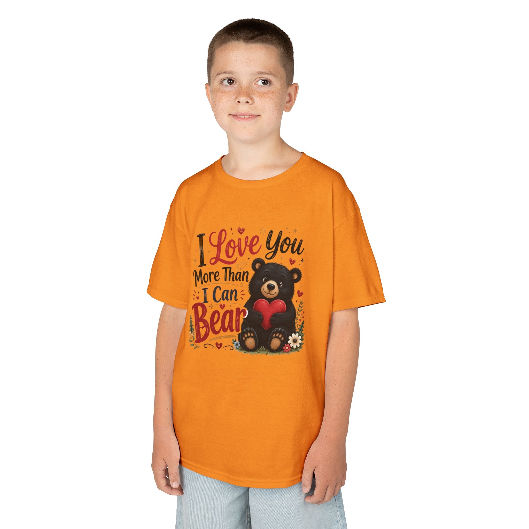 Kids T-Shirt - "I Love You More Than I Can Bear" Cute Bear Valentine Tee