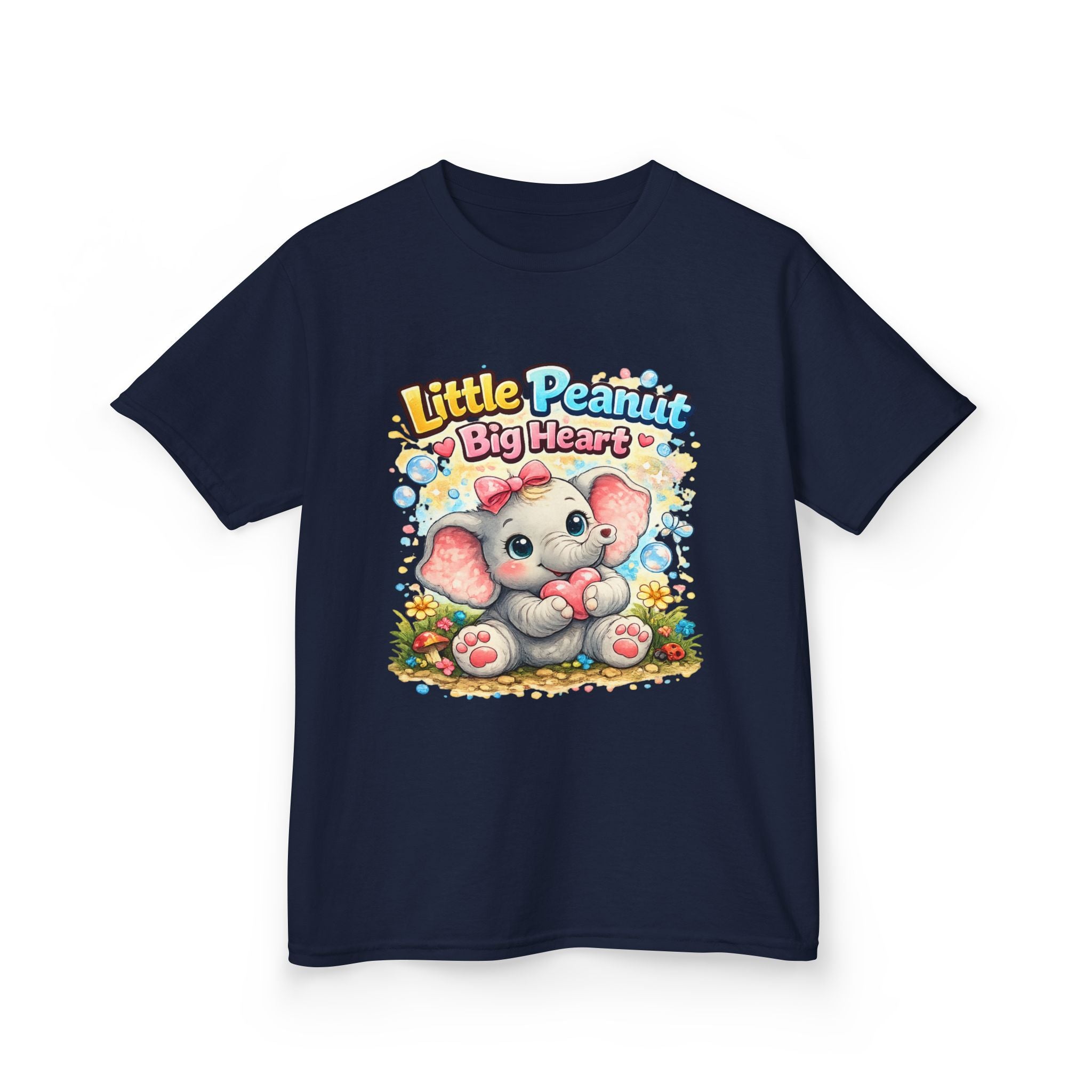 Kids Tee — "Little Peanut Big Heart" Cute Baby Elephant Shirt for Toddlers
