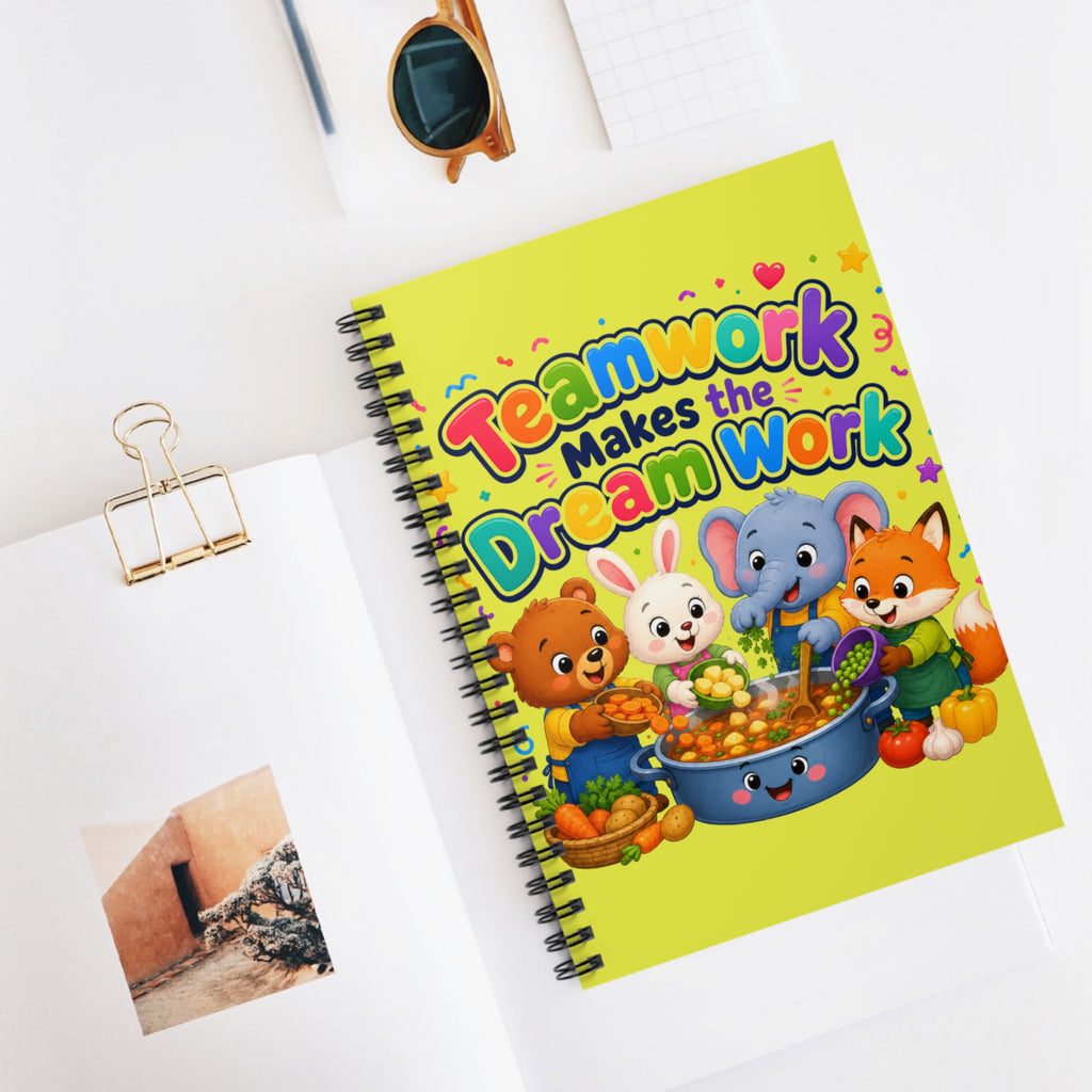 Teamwork Makes the Dream Work Spiral Notebook – Cute Kids Classroom Journal