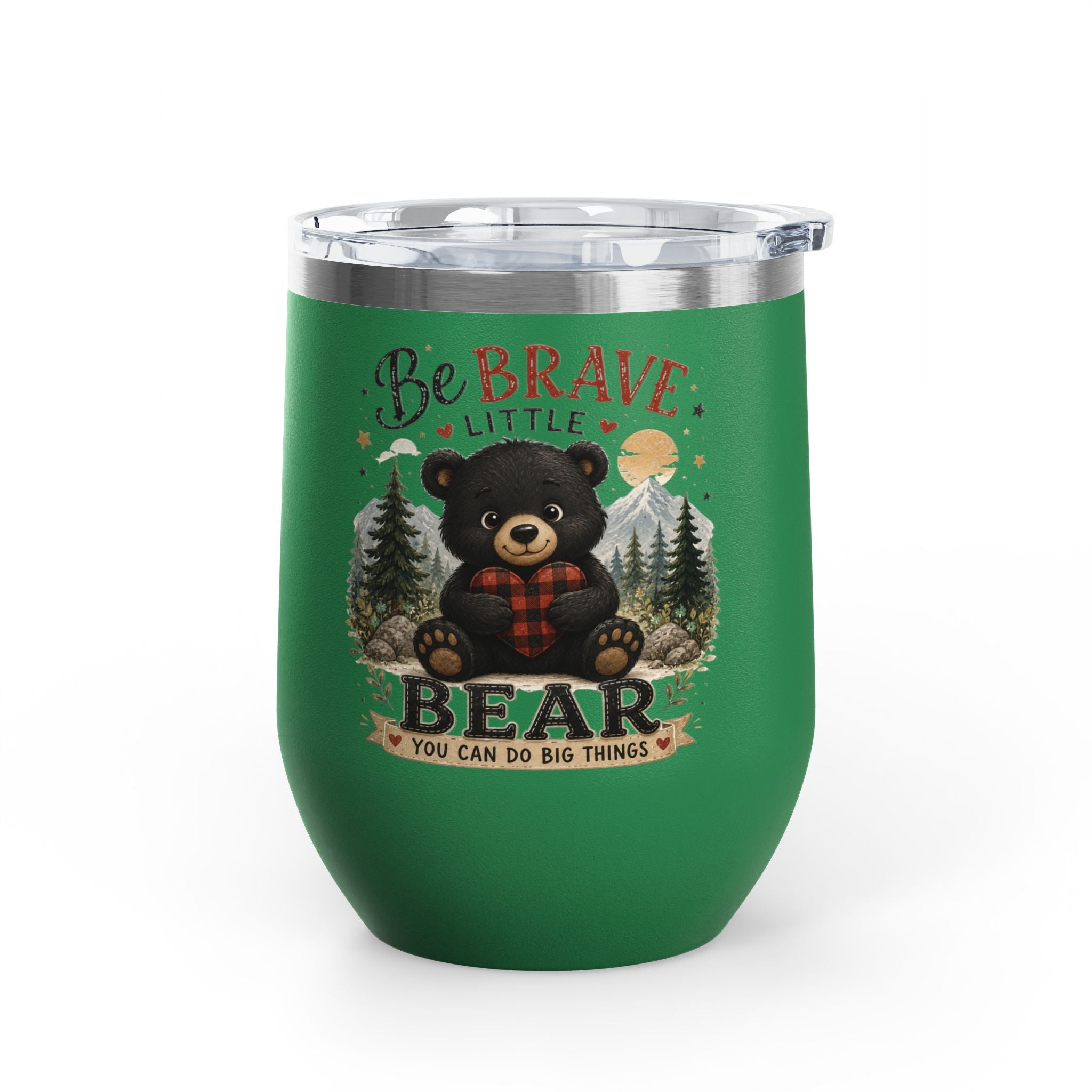 Be Brave Little Bear 12oz Tumbler — Cute Woodland Baby Shower Gift