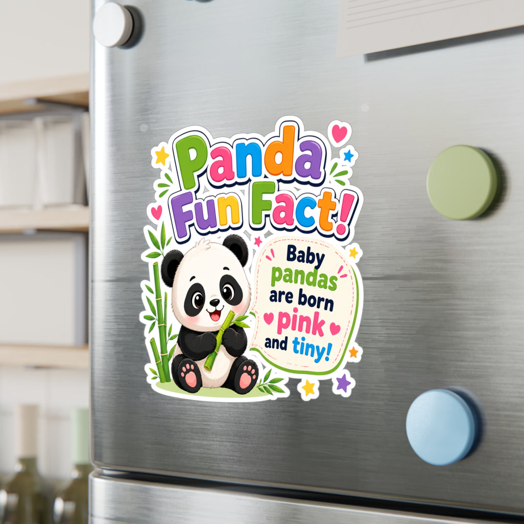 Panda Fun Fact! Kiss-Cut Vinyl Sticker — Cute Baby Panda Design