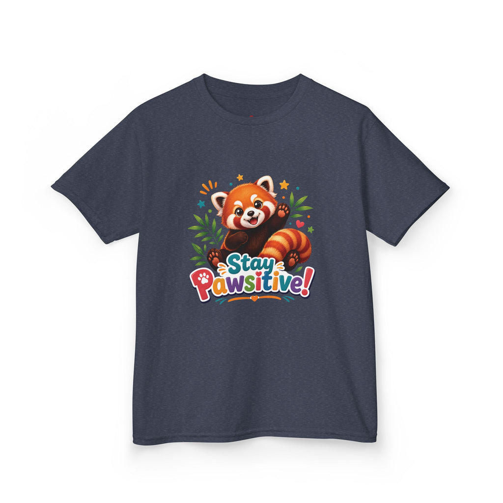 Stay Pawsitive Red Panda Kids Tee | Cute Animal Positive Message