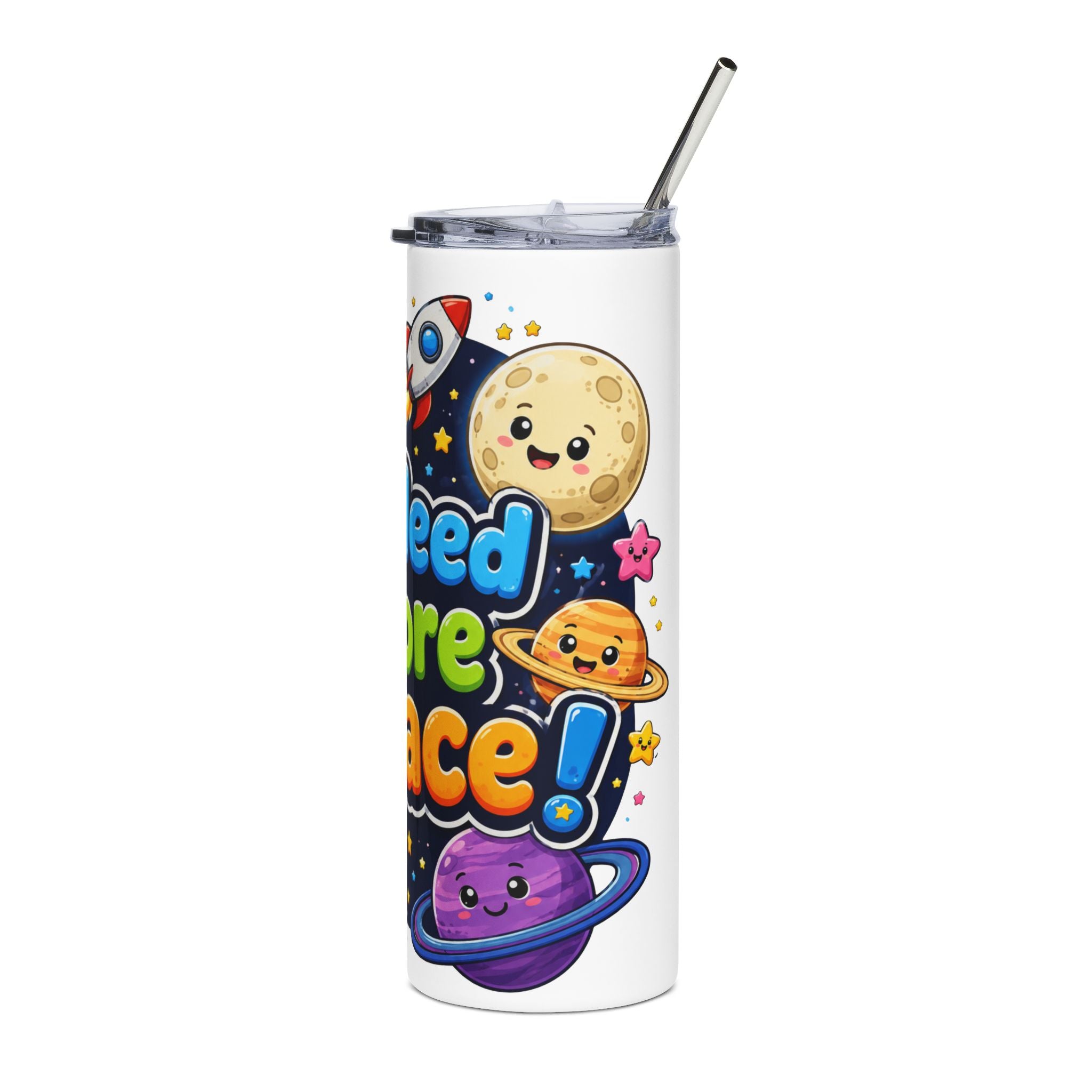 I Need More Space 20oz Stainless Tumbler — Cute Astronaut Space Travel Design