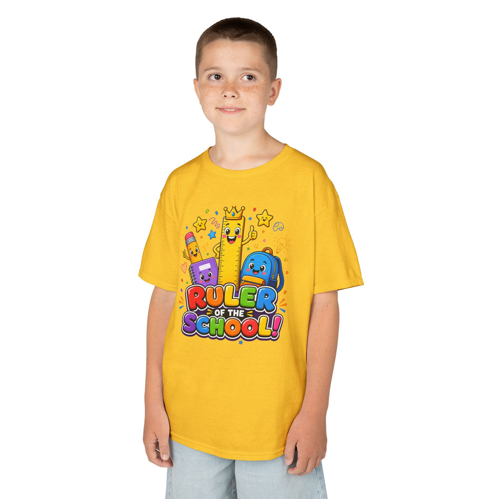 Ruler of the School kids T-Shirt | Cute School Supplies Graphic