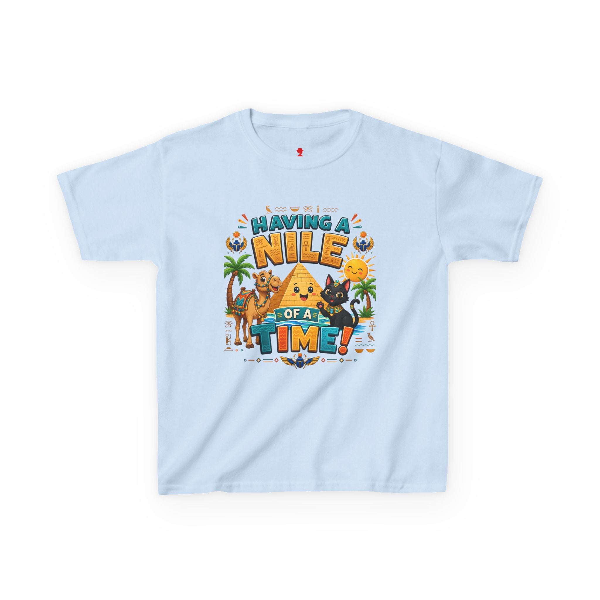 Having a Nile of a Time Kids Tee | Camel Pyramid Desert Cartoon