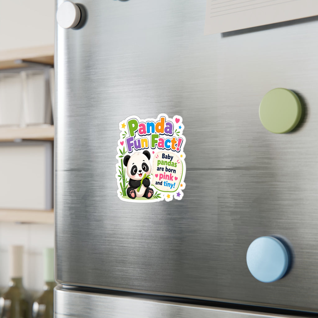 Panda Fun Fact! Kiss-Cut Vinyl Sticker — Cute Baby Panda Design