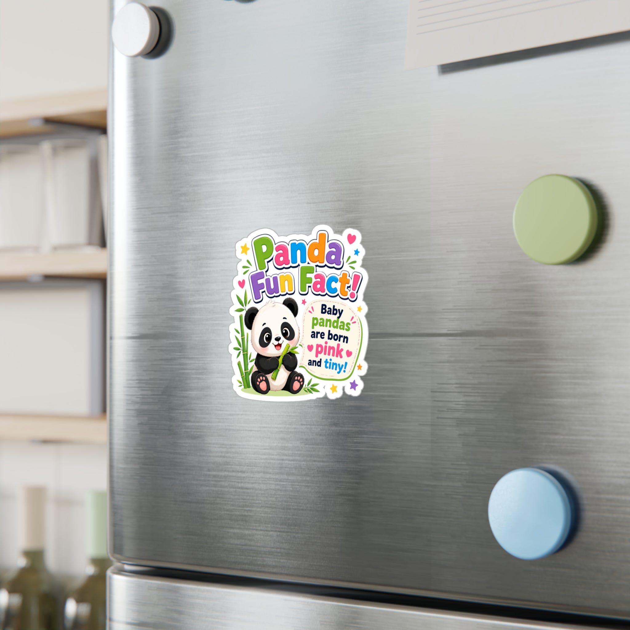 Panda Fun Fact! Kiss-Cut Vinyl Sticker — Cute Baby Panda Design