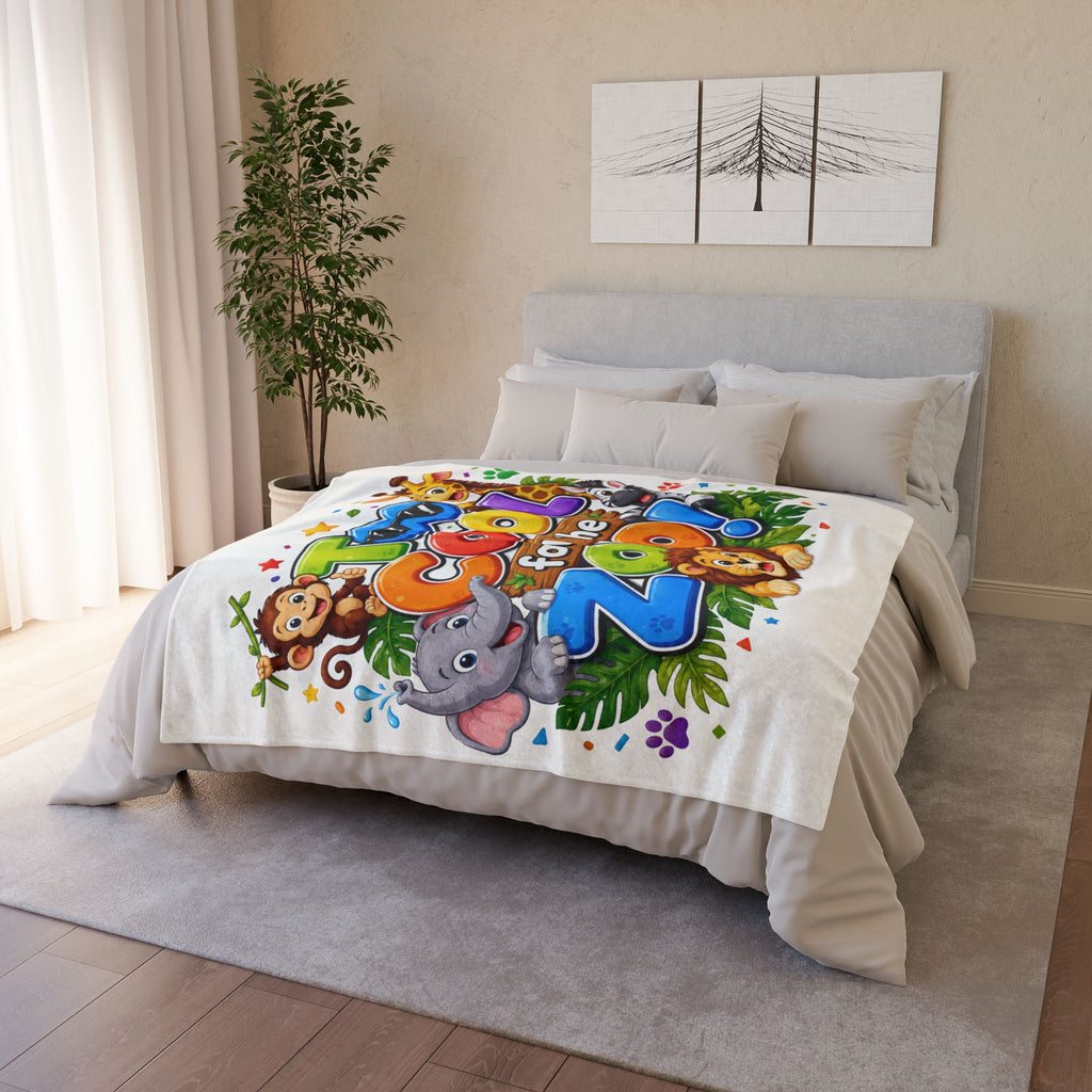 Too Cool for the Zoo! Kids Animal Print Blanket