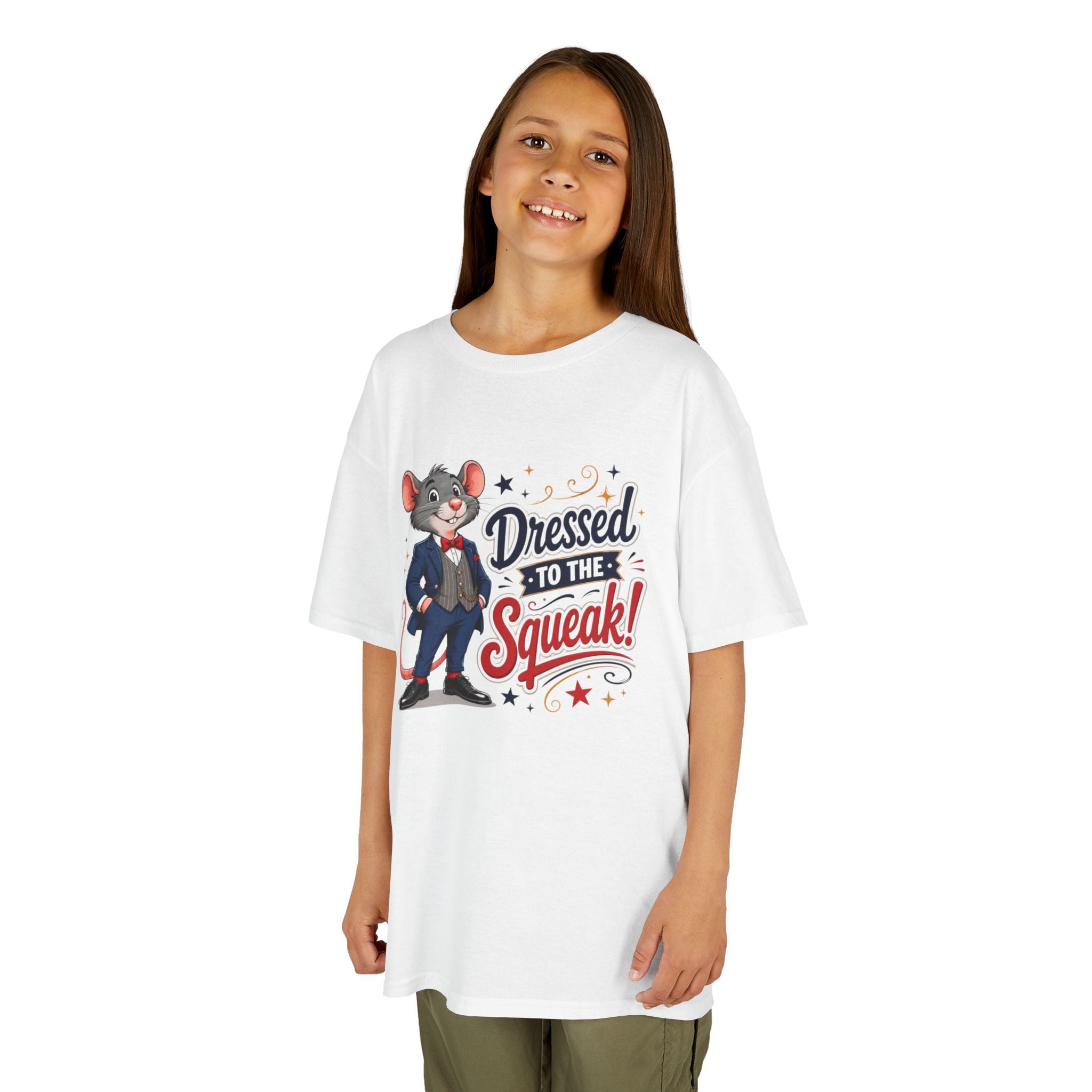 Kids Tee — "Dressed to the Squeak" Cartoon Mouse Graphic